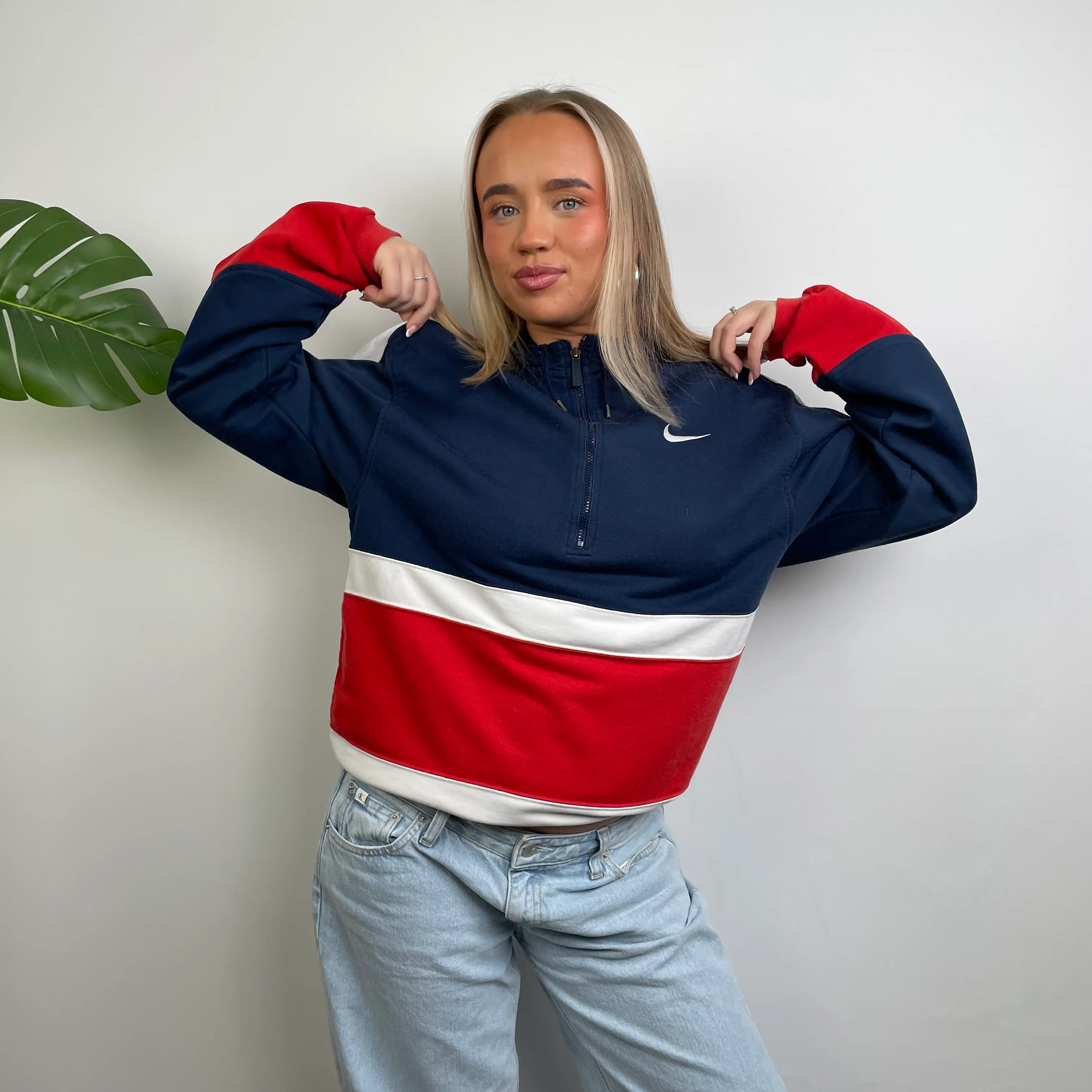 Nike Embroidered Spell Out Colour Block Hoodie (XL) - Image 4