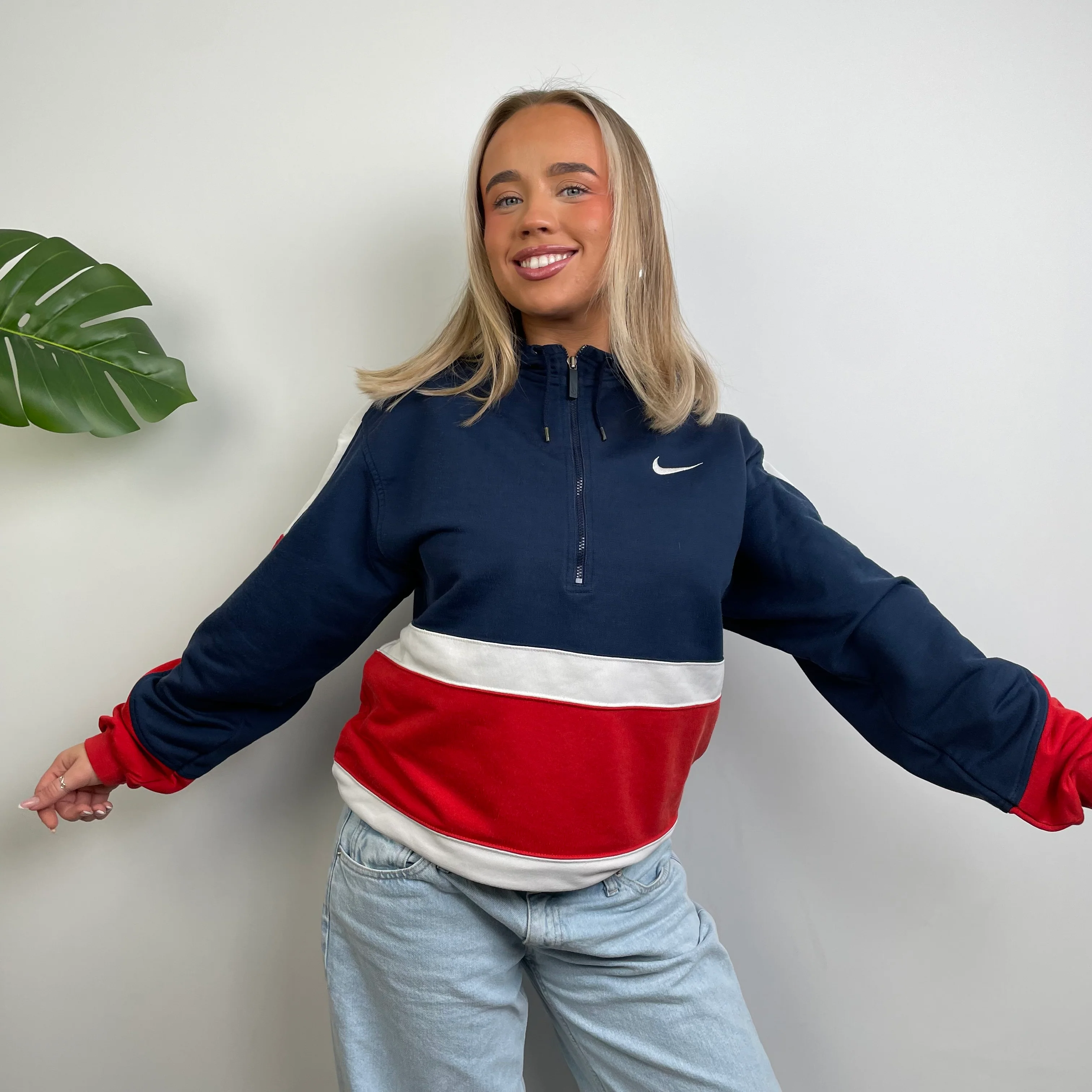 Nike Embroidered Spell Out Colour Block Hoodie (XL) - Image 6
