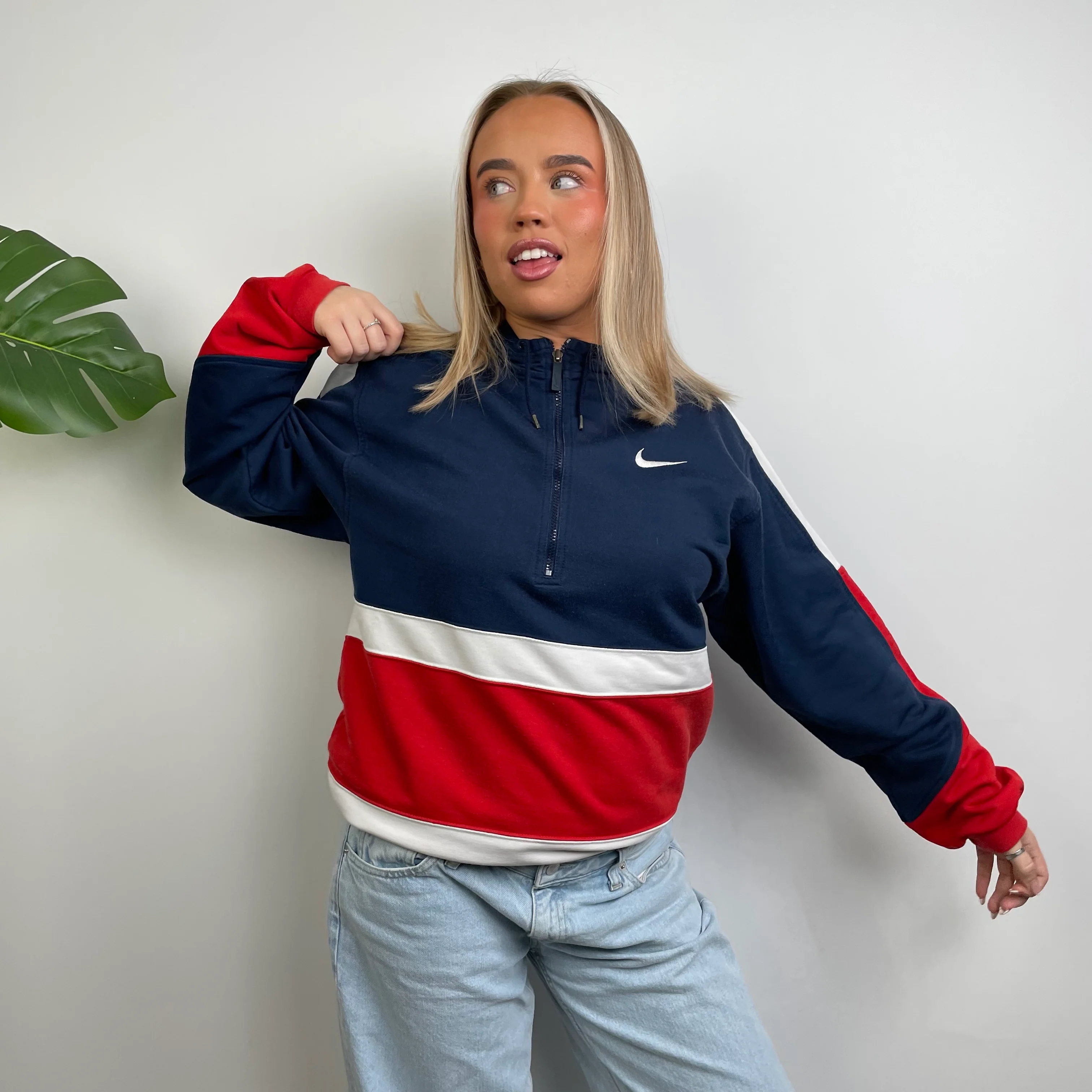 Nike Embroidered Spell Out Colour Block Hoodie (XL) - Image 7