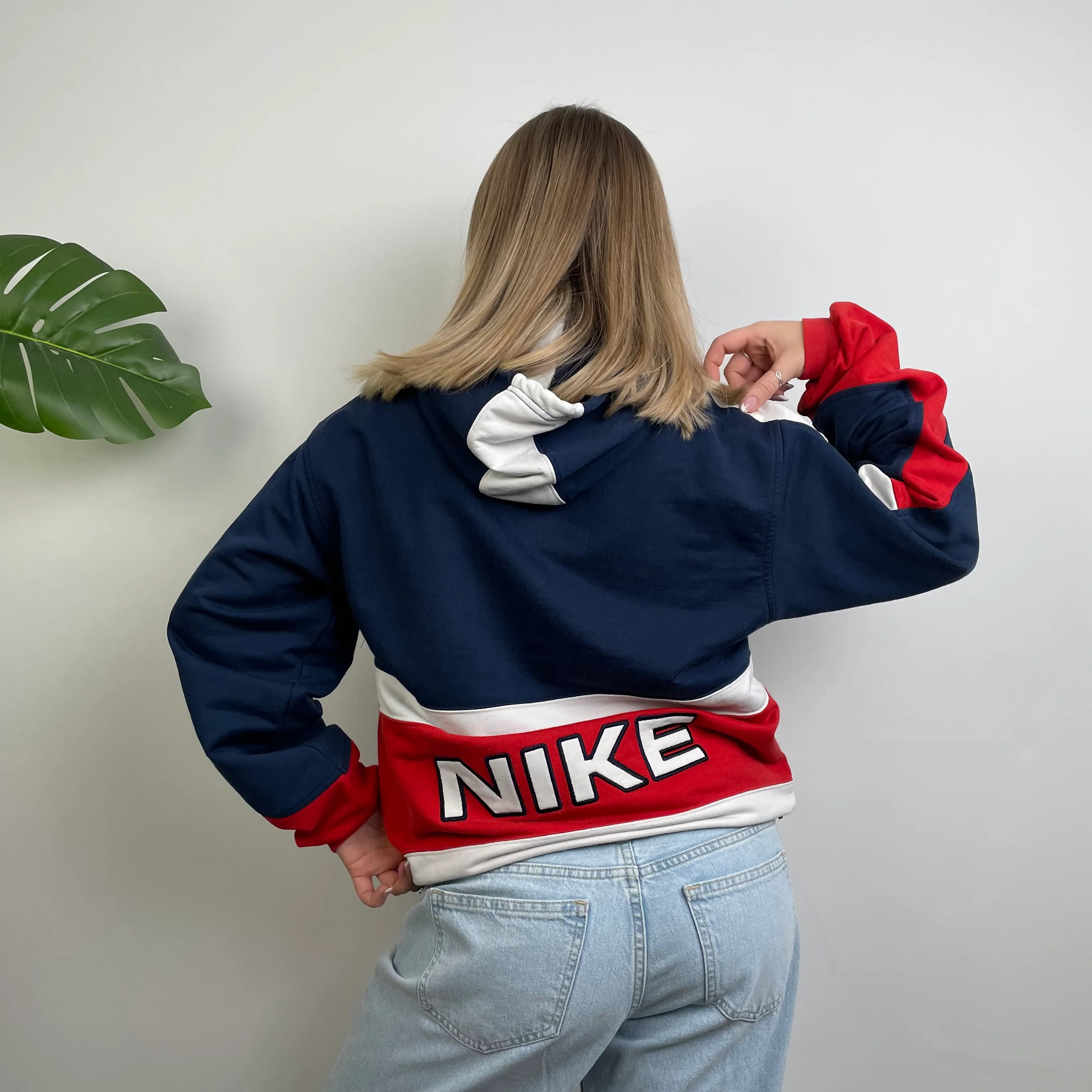 Nike Embroidered Spell Out Colour Block Hoodie (XL) - Image 8