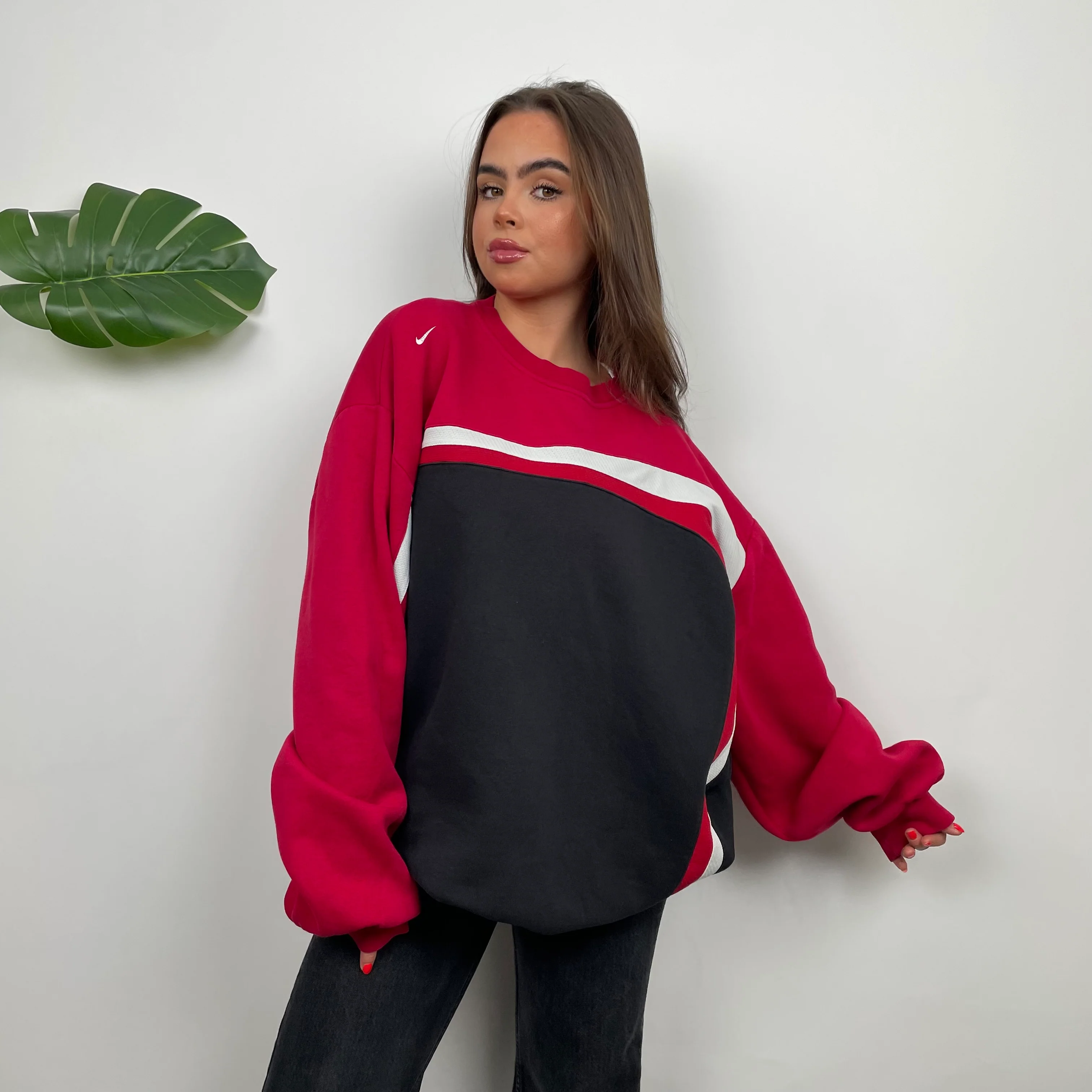 Nike Embroidered Spell Out Colour Block Sweatshirt (XXL) - Image 2