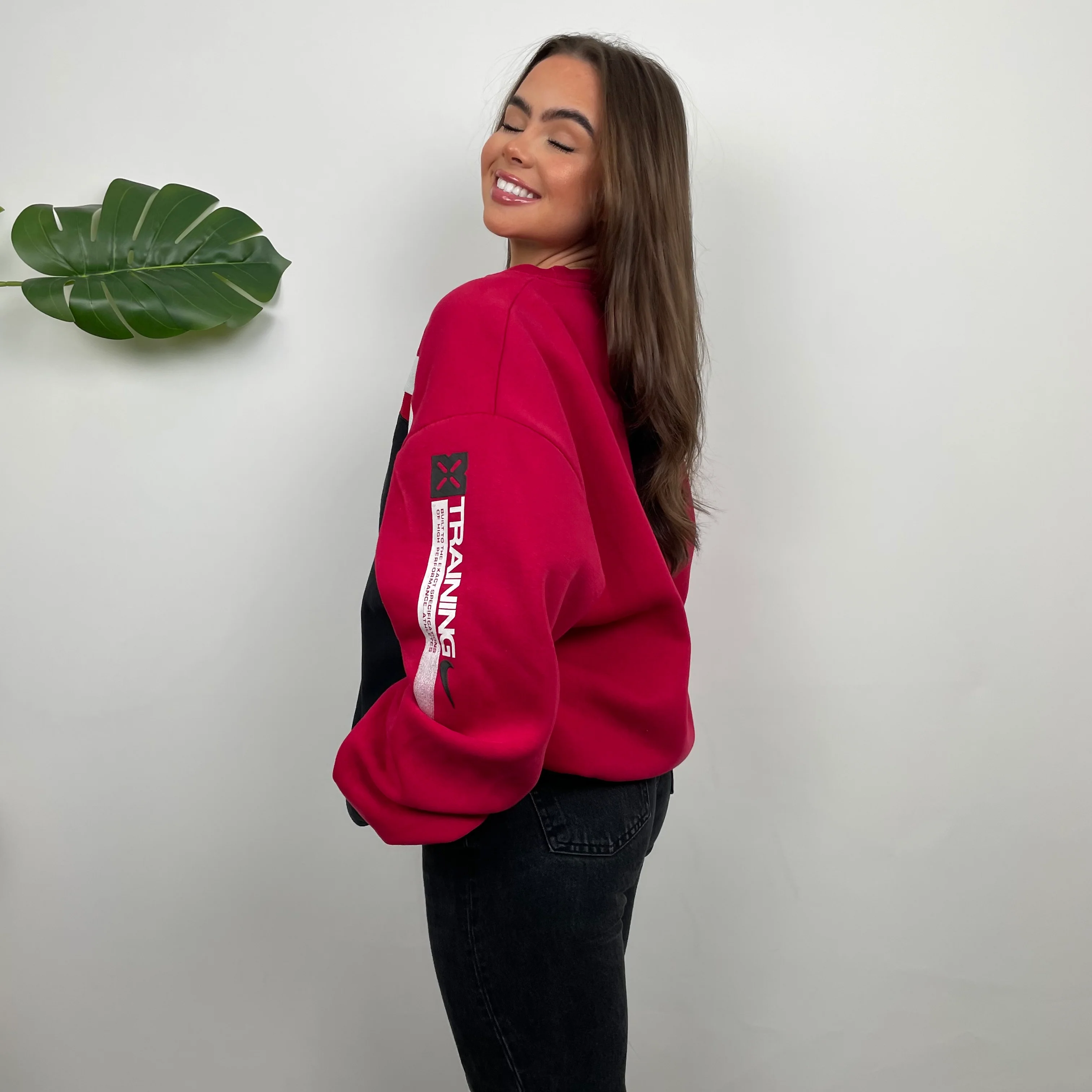 Nike Embroidered Spell Out Colour Block Sweatshirt (XXL) - Image 6