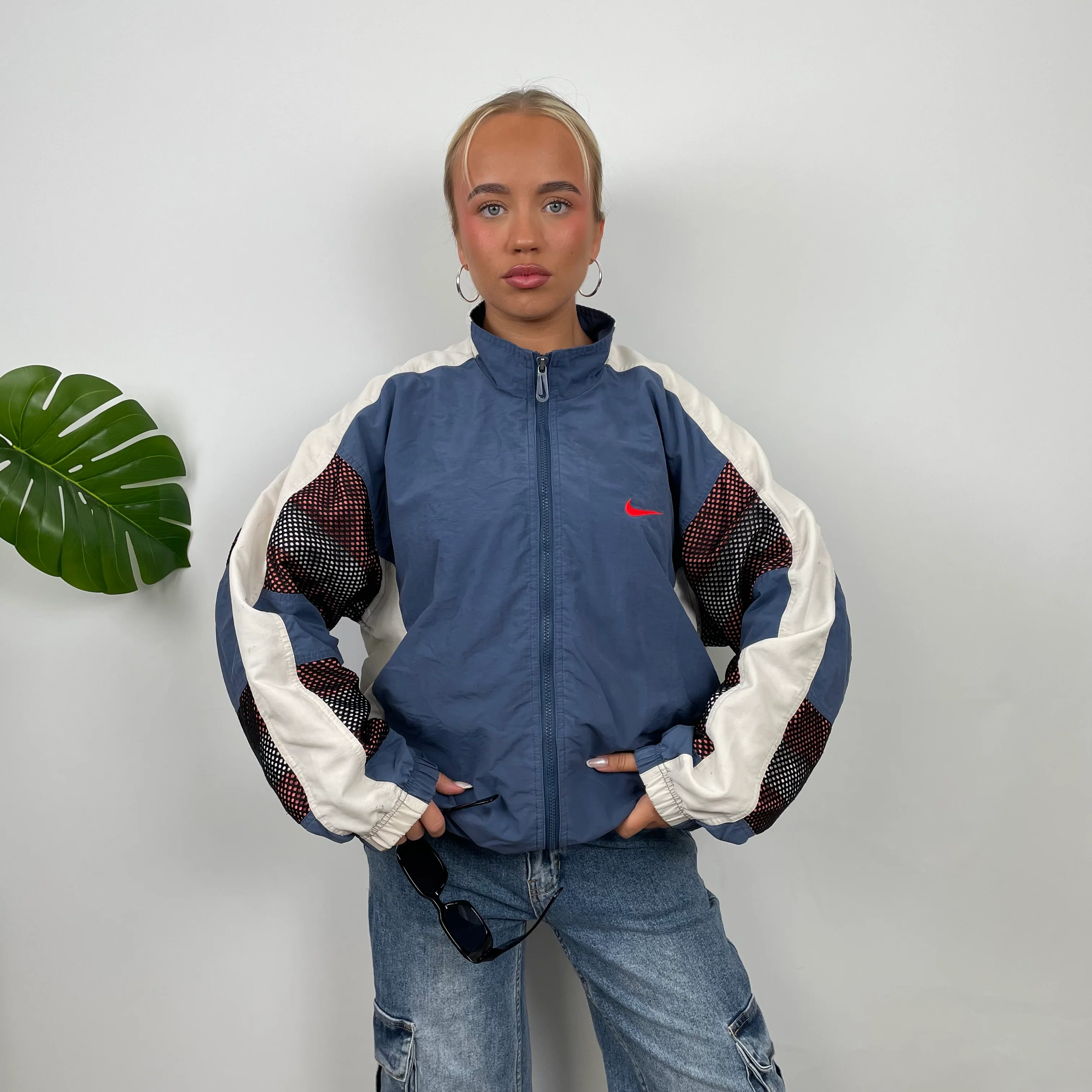 Nike Embroidered Swoosh Windbreaker Jacket (L) - Image 2