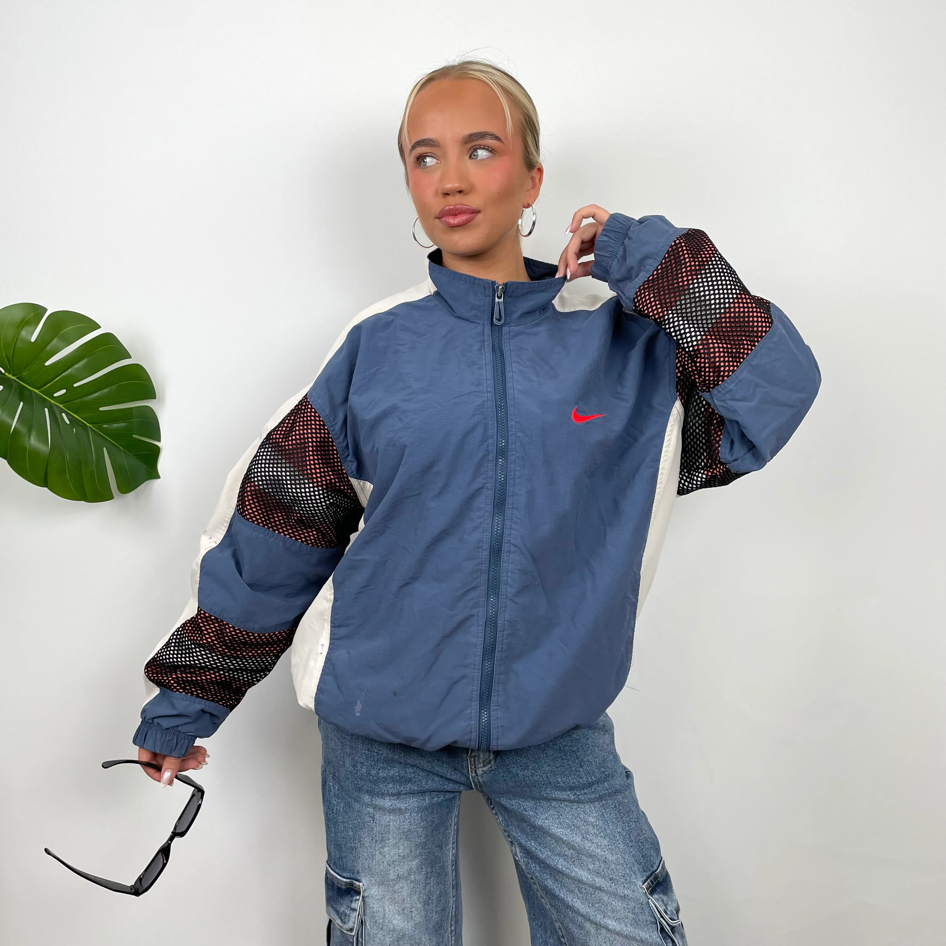 Nike Embroidered Swoosh Windbreaker Jacket (L) - Image 9