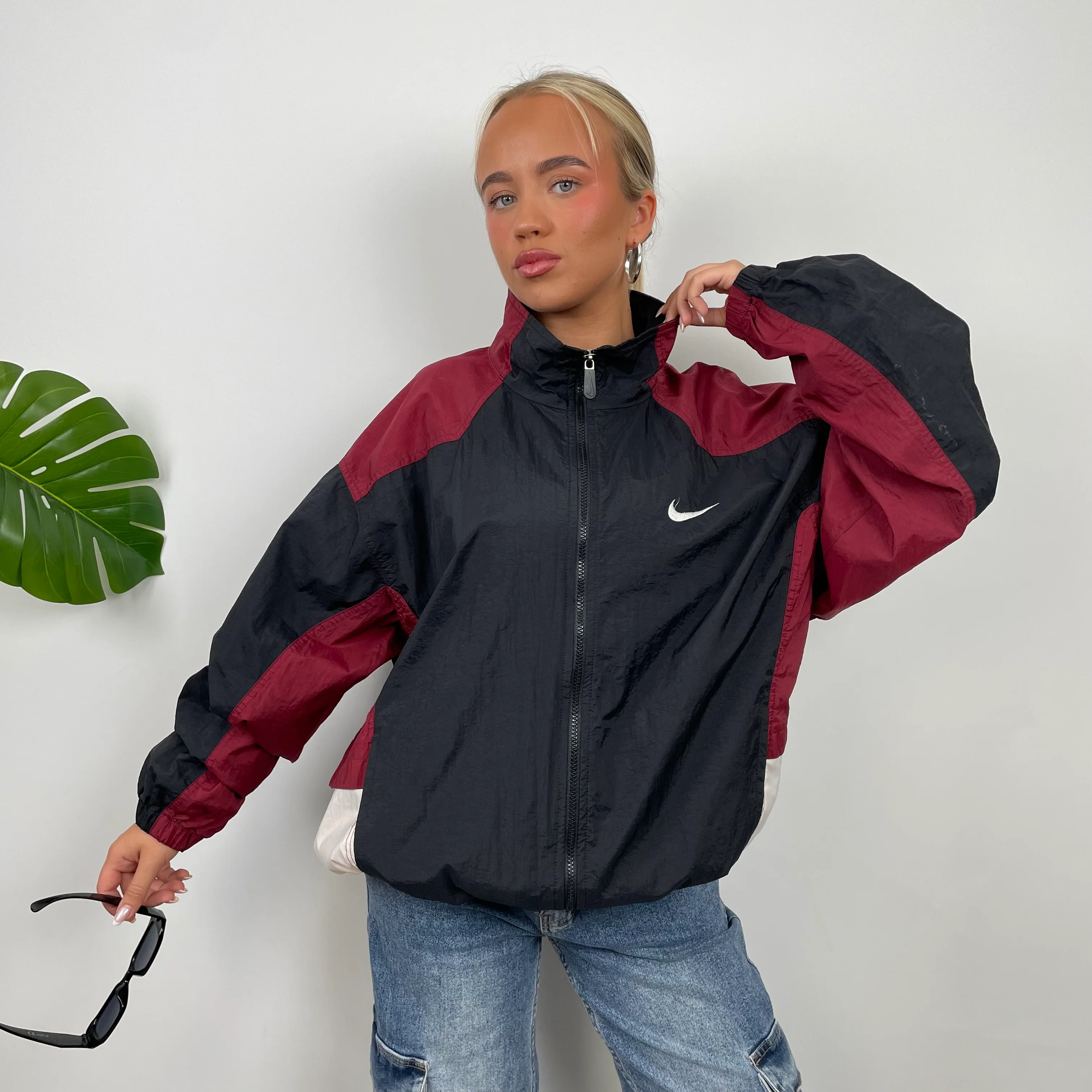 Nike Embroidered Swoosh Windbreaker Jacket (L) - Image 2