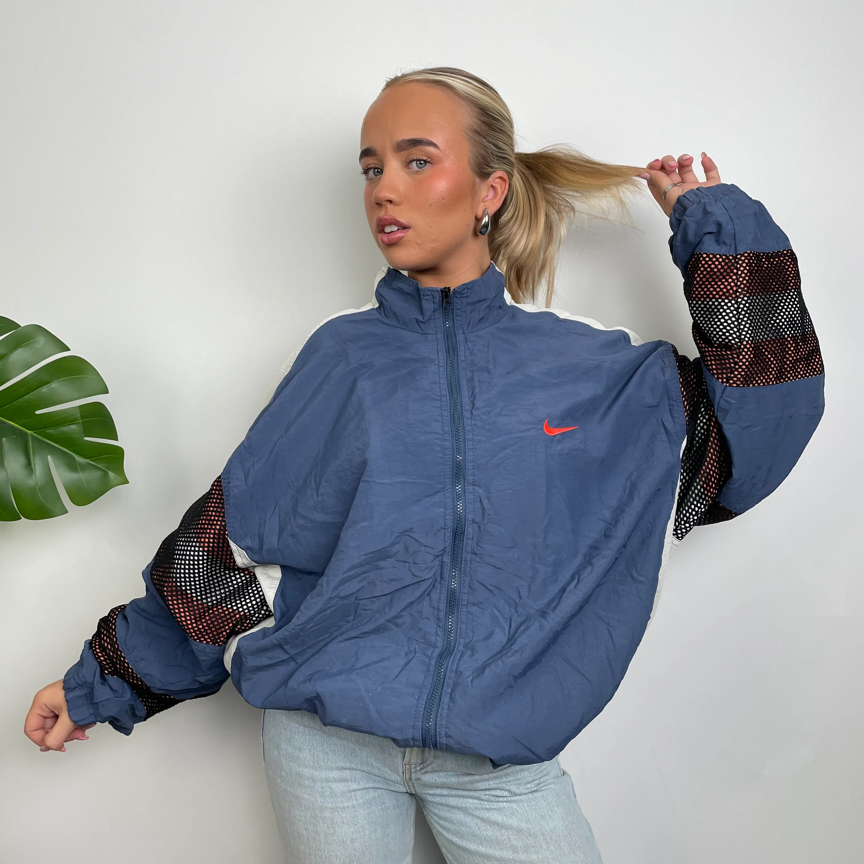 Nike Embroidered Swoosh Windbreaker Jacket (L) - Image 7