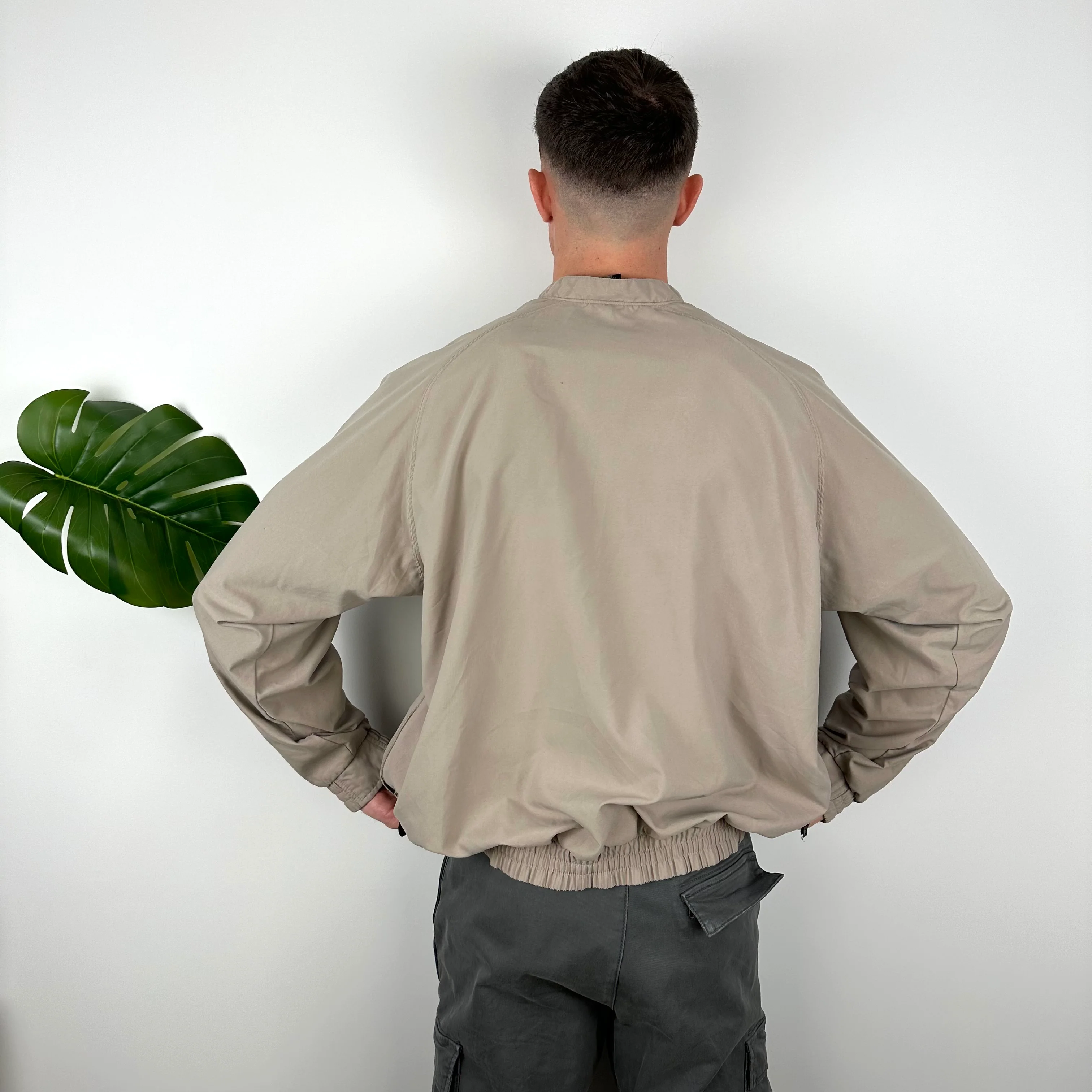 Nike Golf Beige Embroidered Spell Out Quarter Zip Windbreaker (M) - Image 4