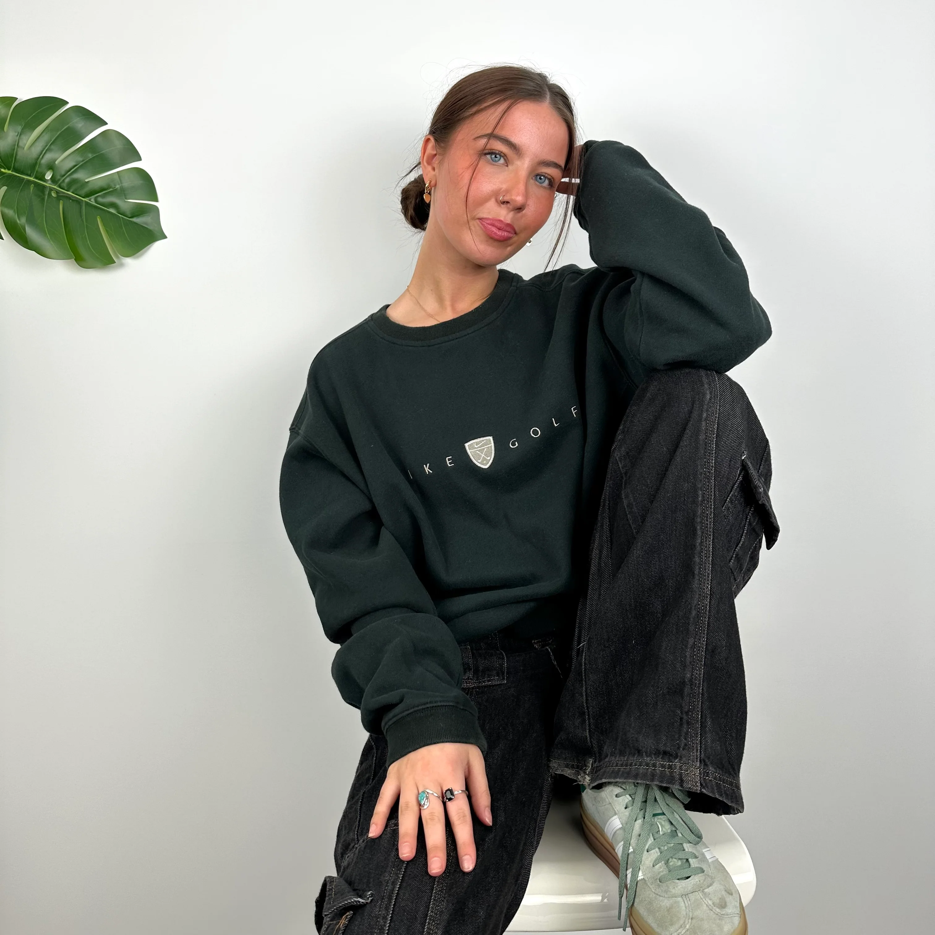 Nike Golf Black Embroidered Spell Out Sweatshirt (L) - Image 2