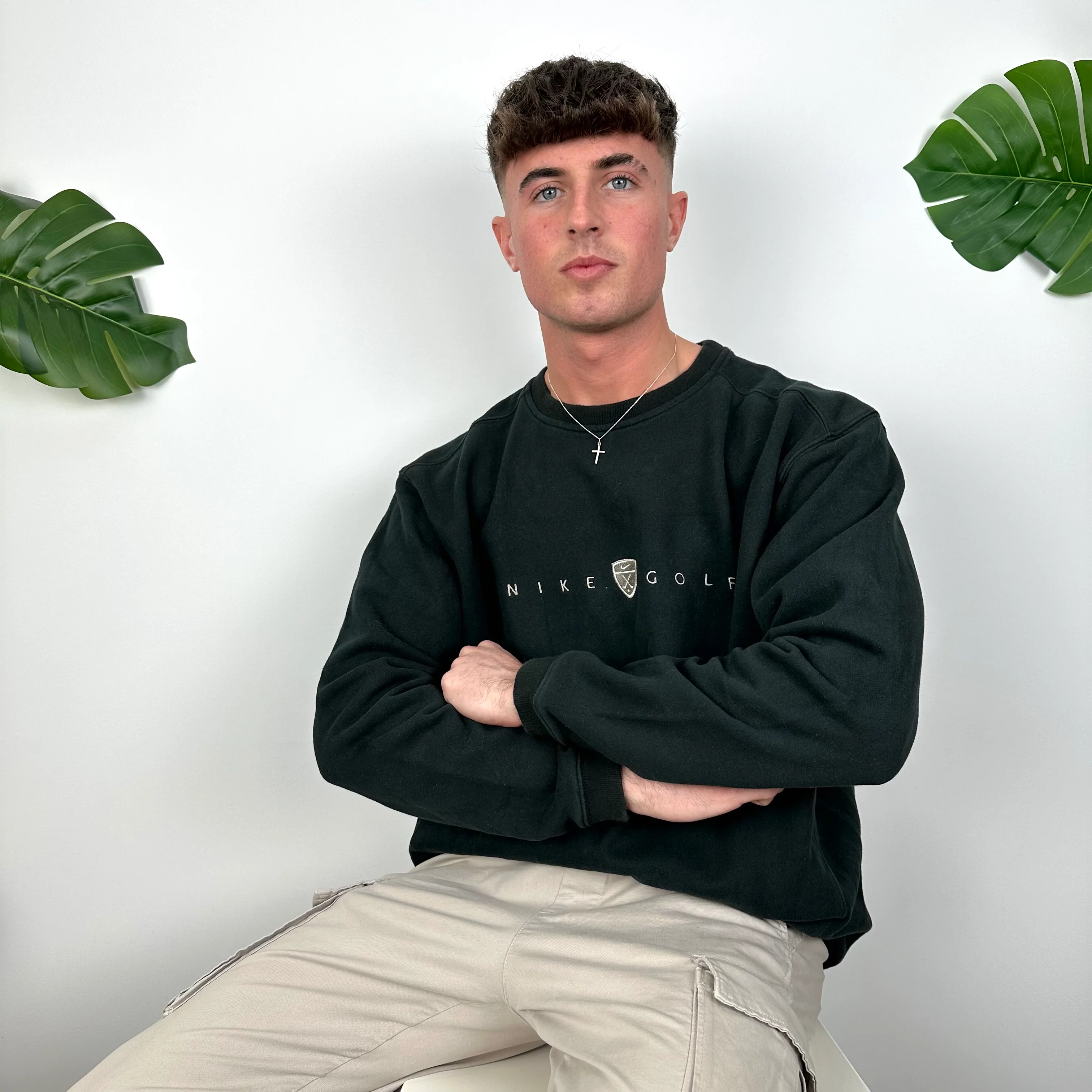Nike Golf Black Embroidered Spell Out Sweatshirt (L)