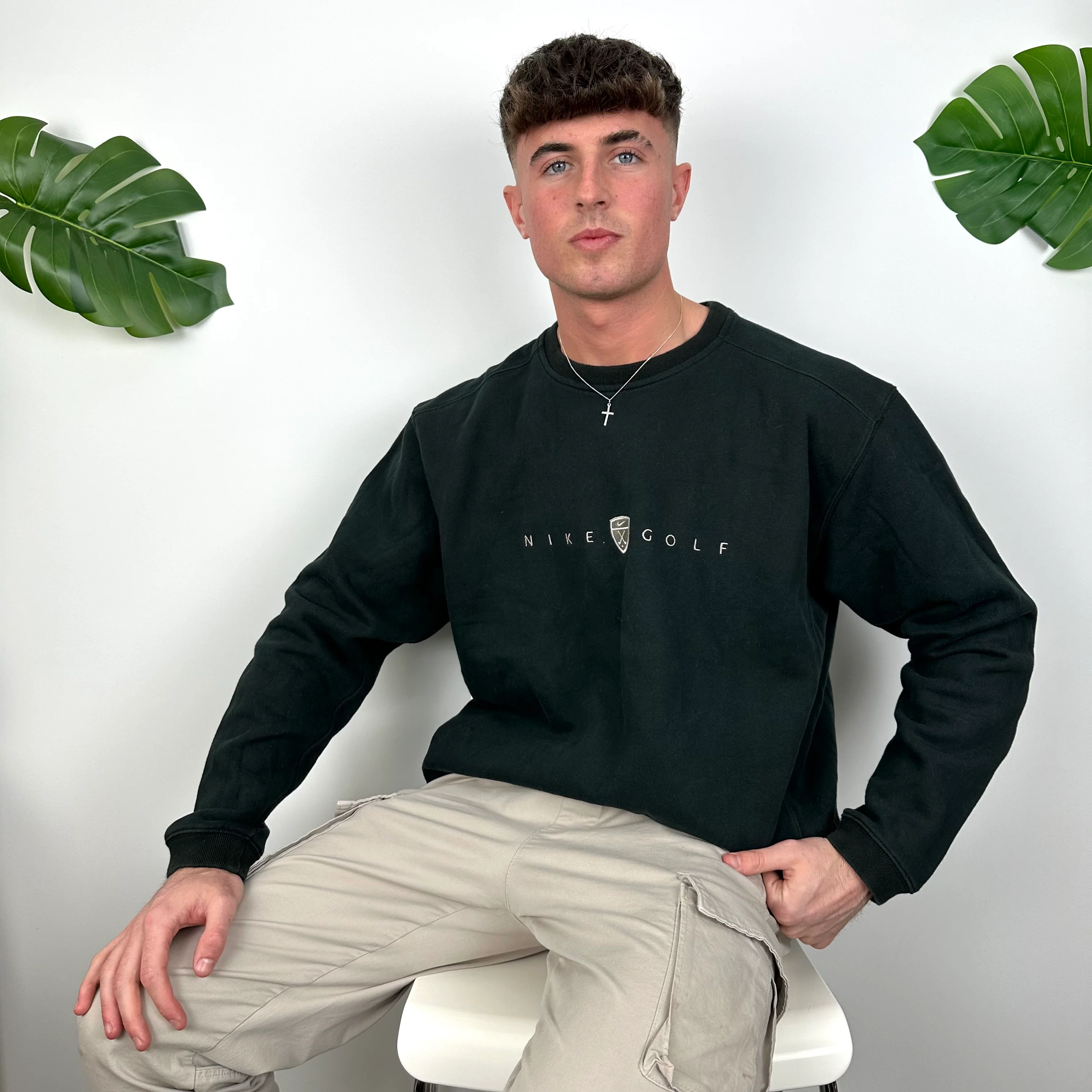 Nike Golf Black Embroidered Spell Out Sweatshirt (L) - Image 10
