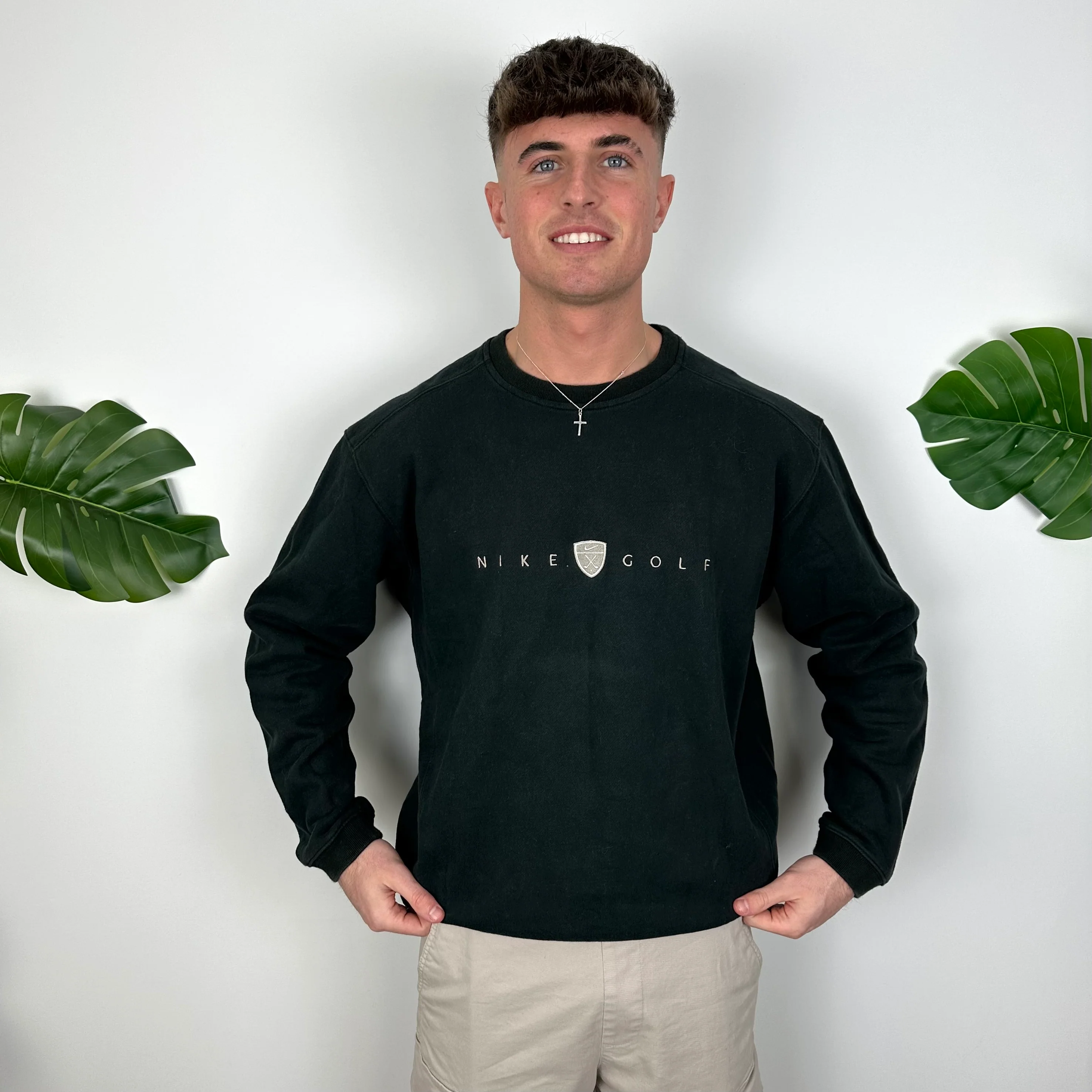 Nike Golf Black Embroidered Spell Out Sweatshirt (L) - Image 2