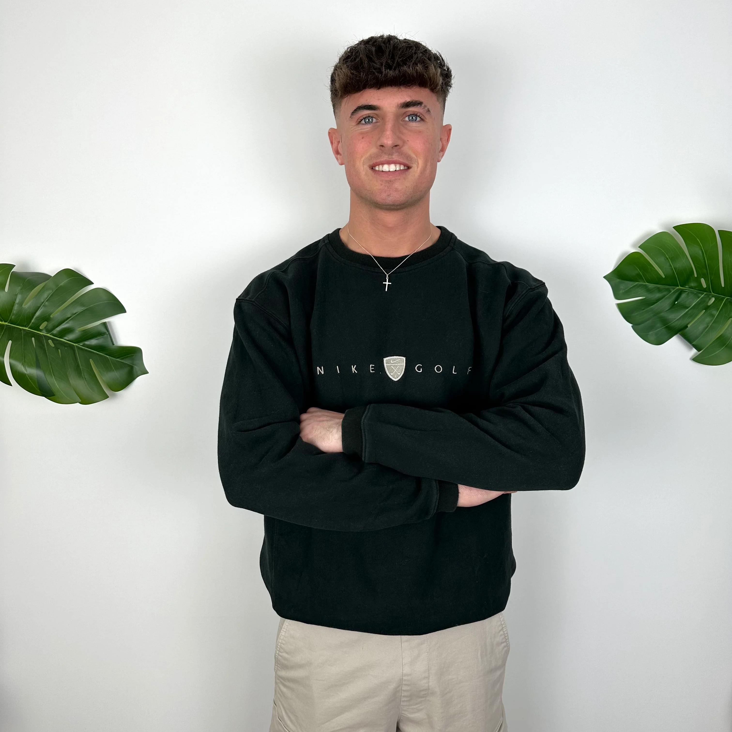 Nike Golf Black Embroidered Spell Out Sweatshirt (L) - Image 3