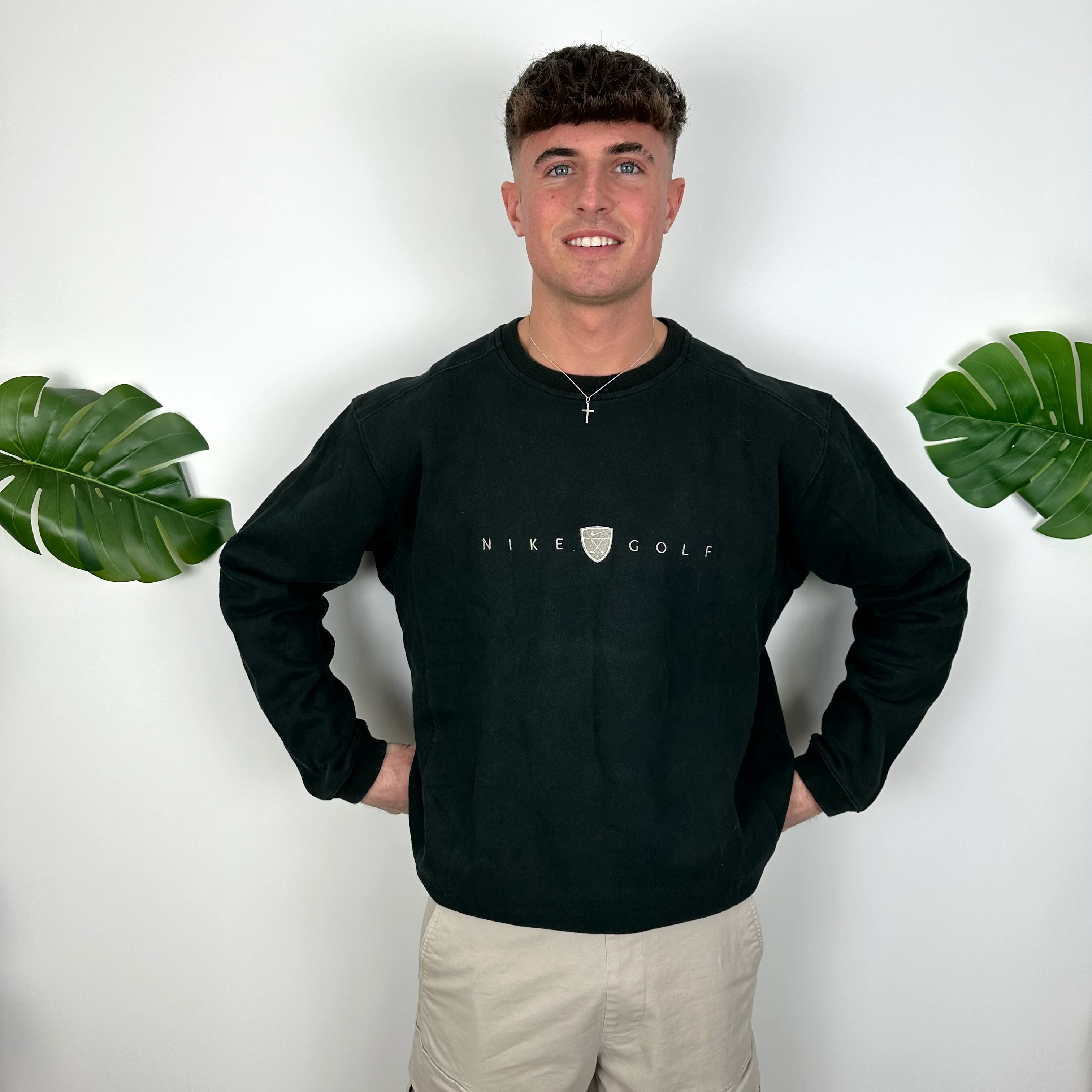 Nike Golf Black Embroidered Spell Out Sweatshirt (L) - Image 4