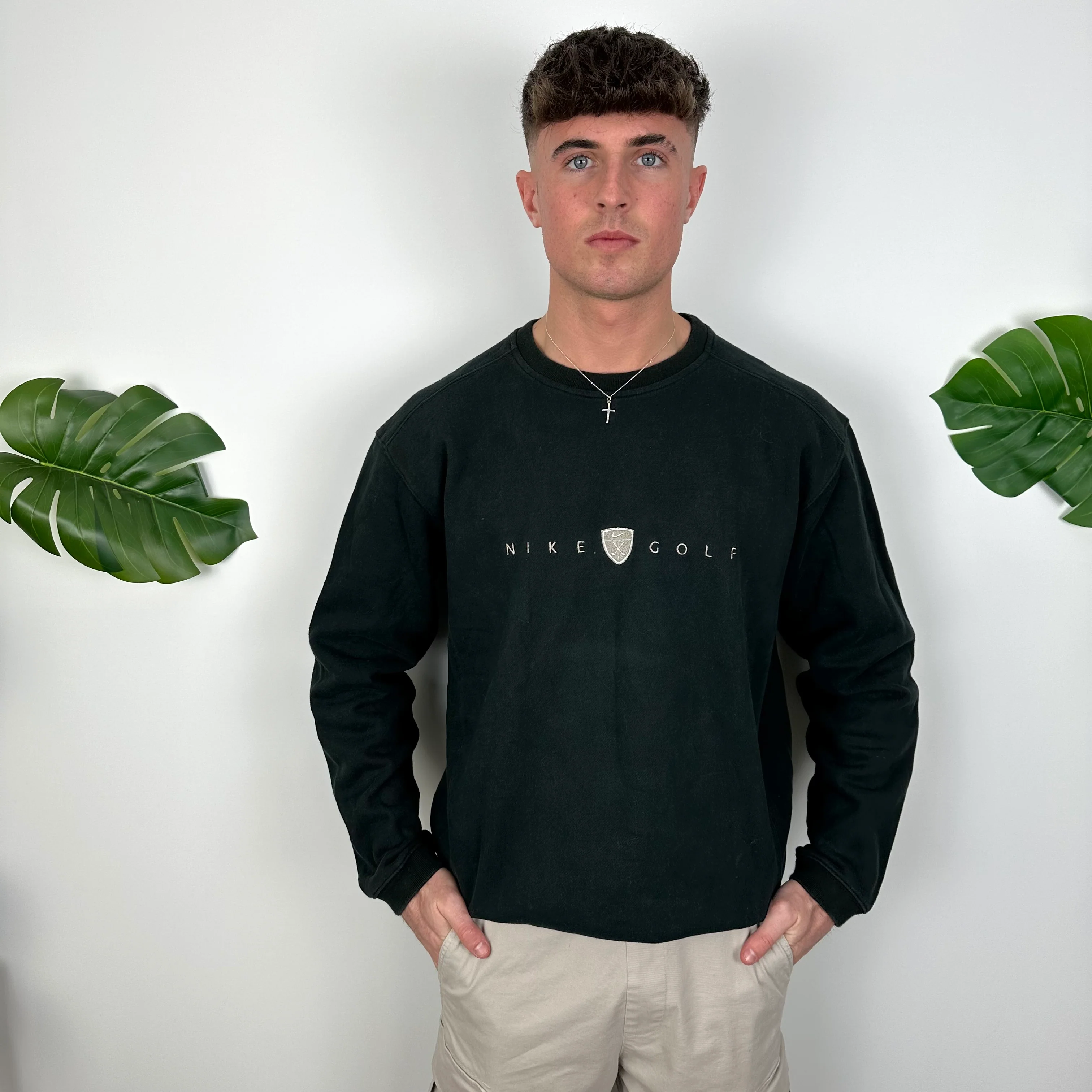 Nike Golf Black Embroidered Spell Out Sweatshirt (L) - Image 6