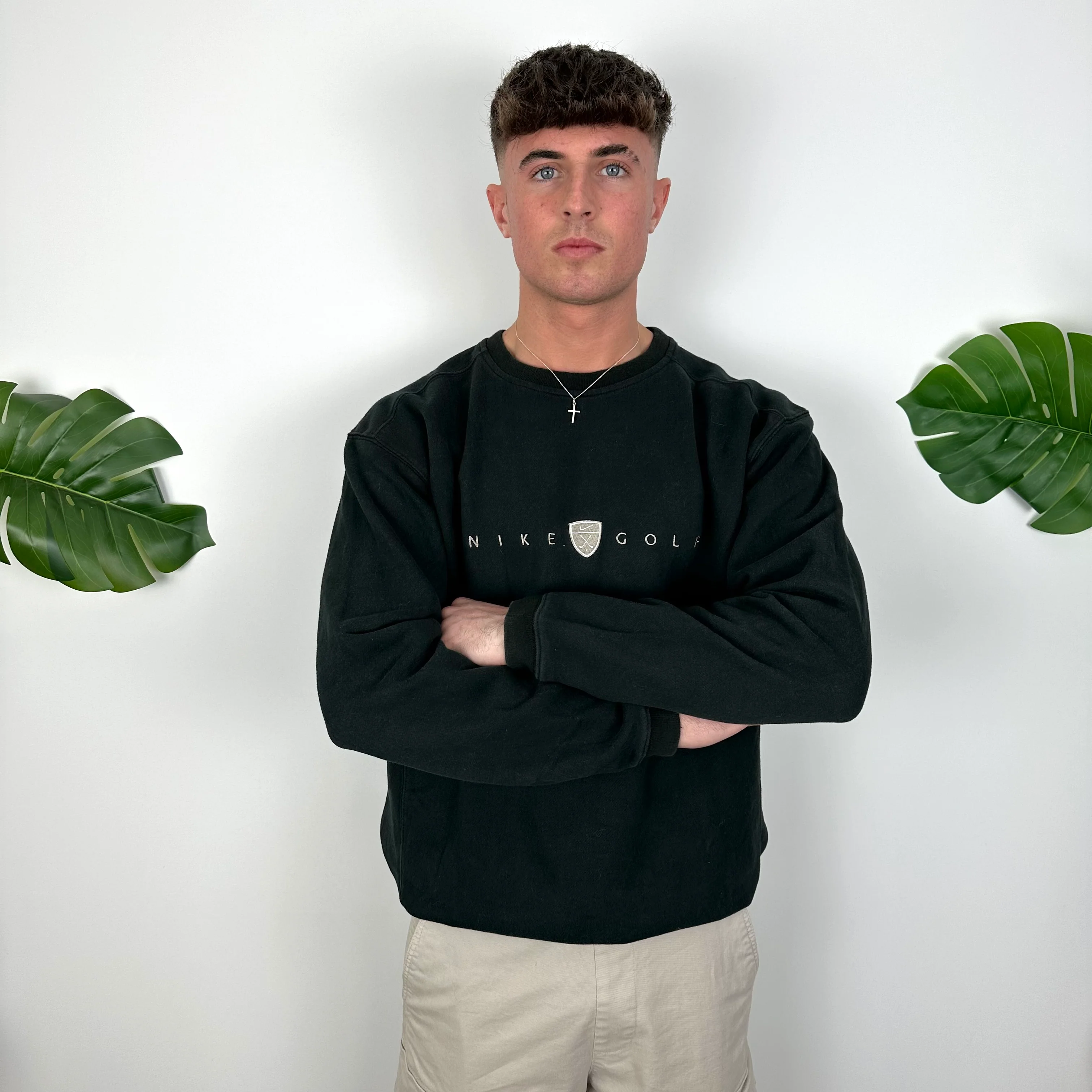 Nike Golf Black Embroidered Spell Out Sweatshirt (L) - Image 7
