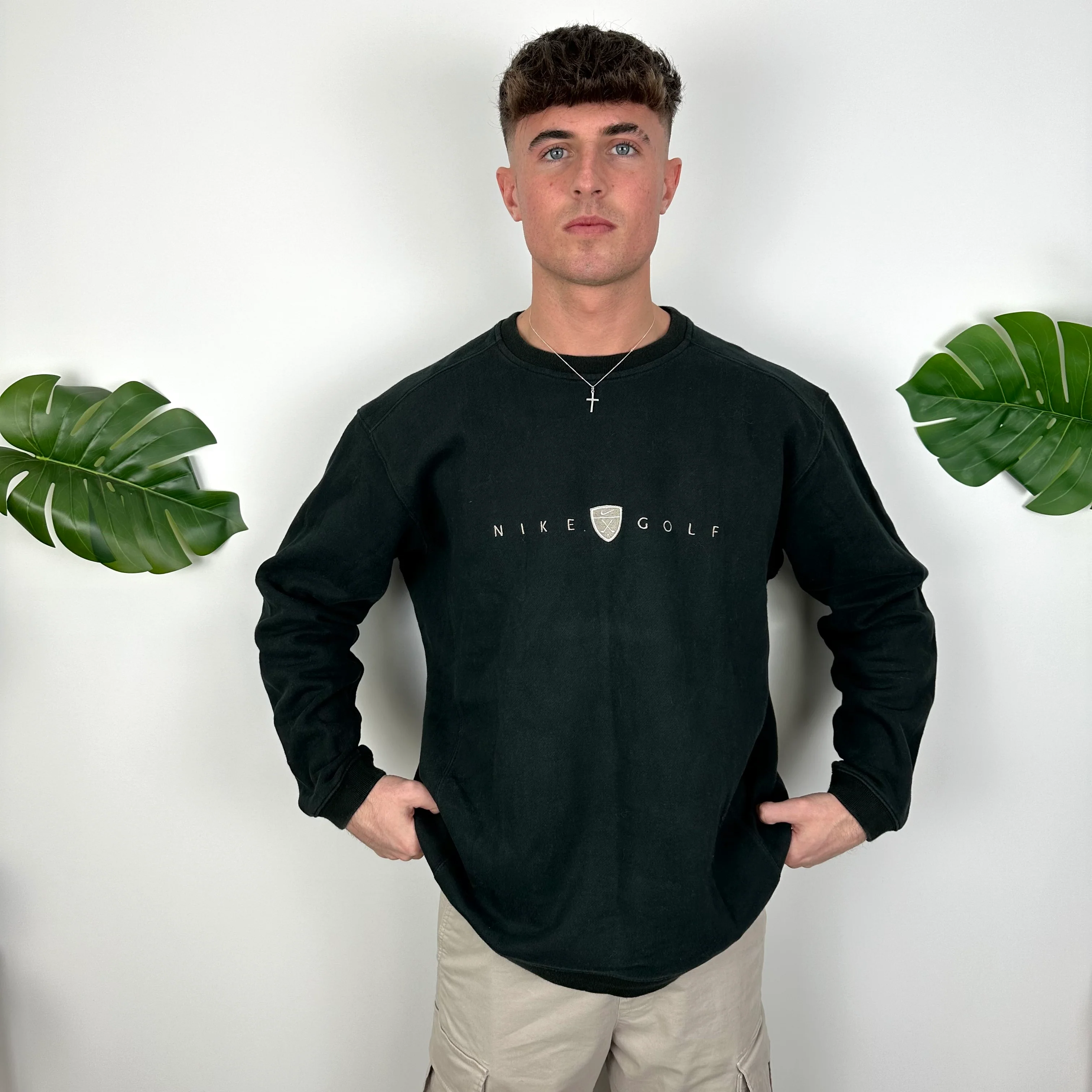 Nike Golf Black Embroidered Spell Out Sweatshirt (L) - Image 8
