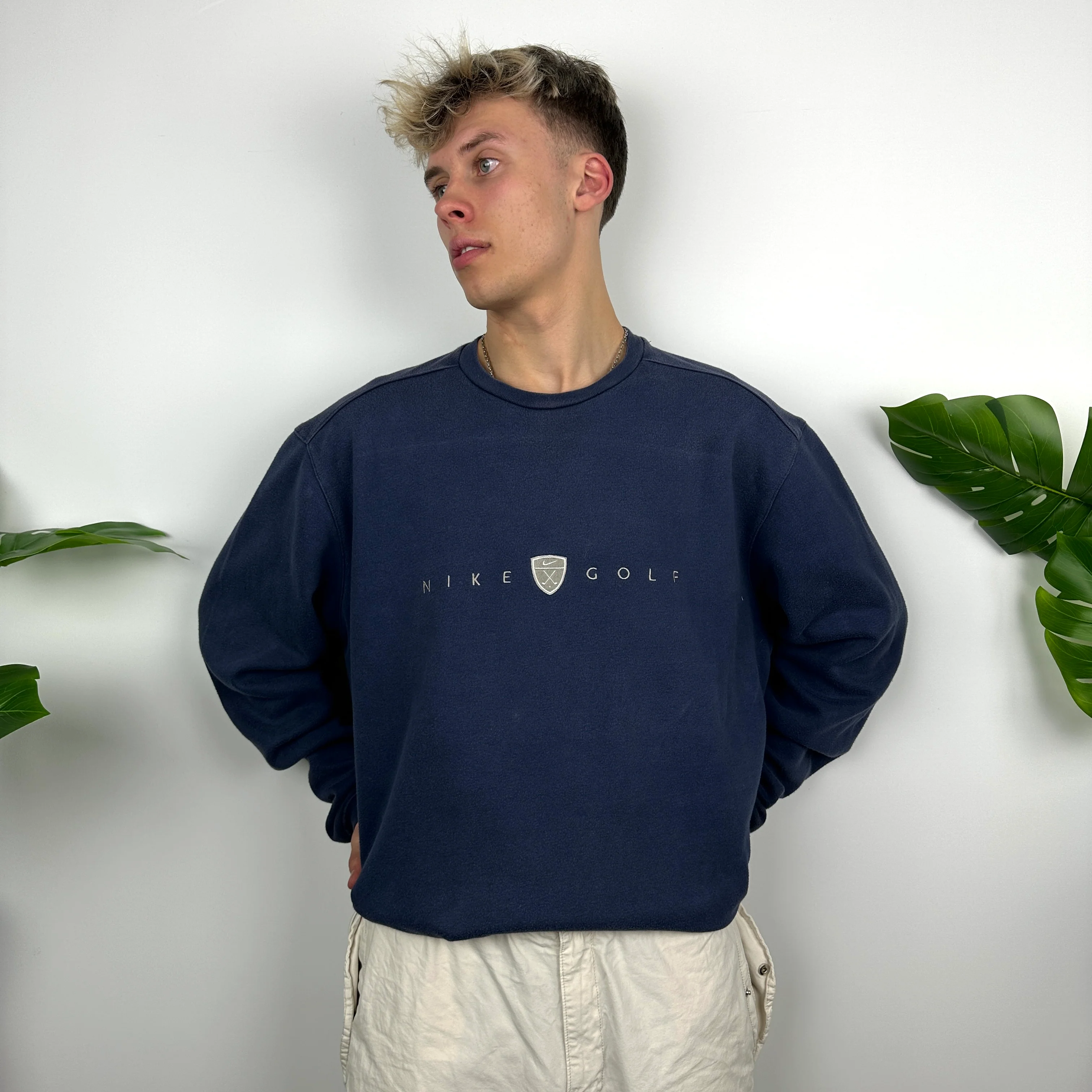 Nike Golf Navy Embroidered Spell Out Sweatshirt (XL) - Image 2