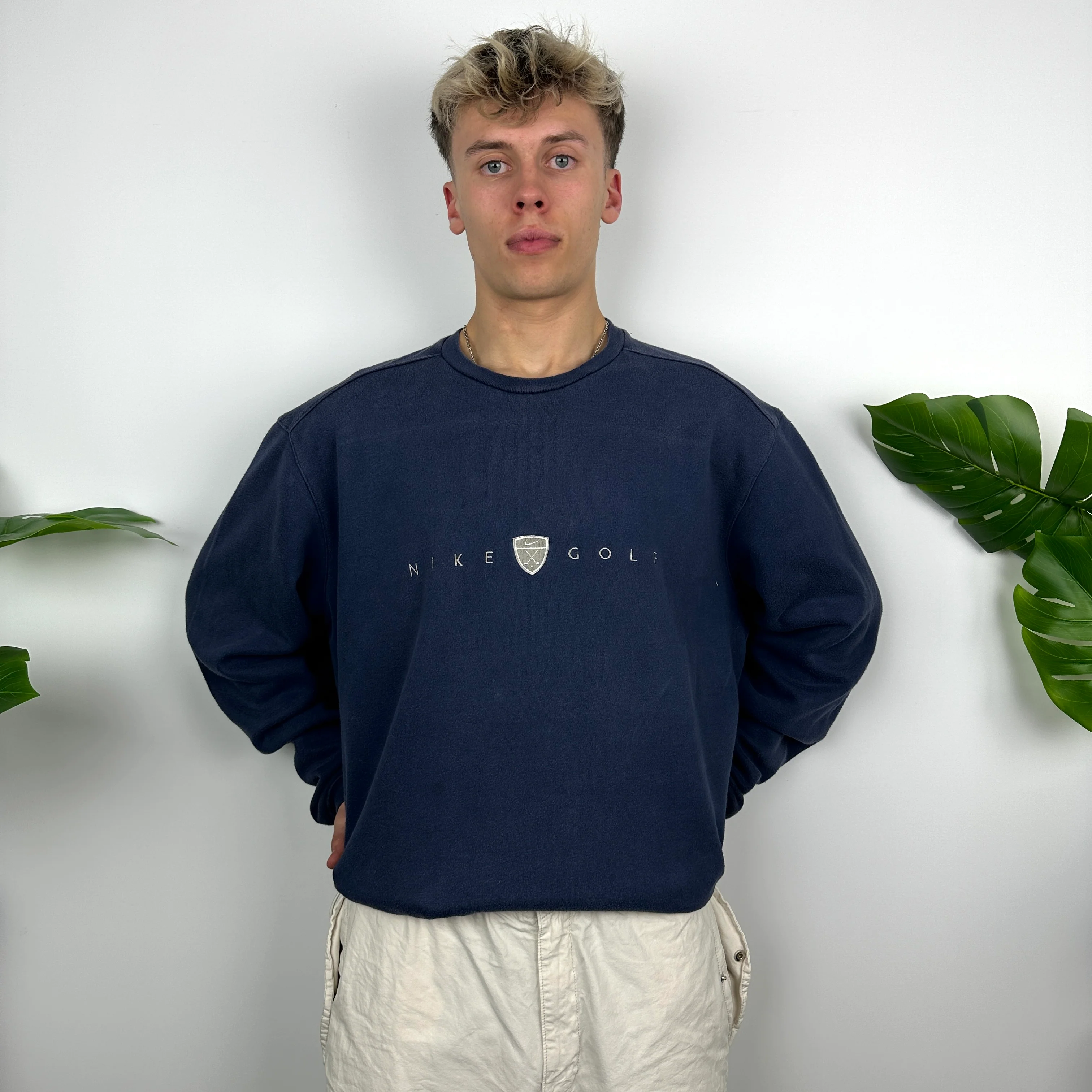 Nike Golf Navy Embroidered Spell Out Sweatshirt (XL) - Image 3
