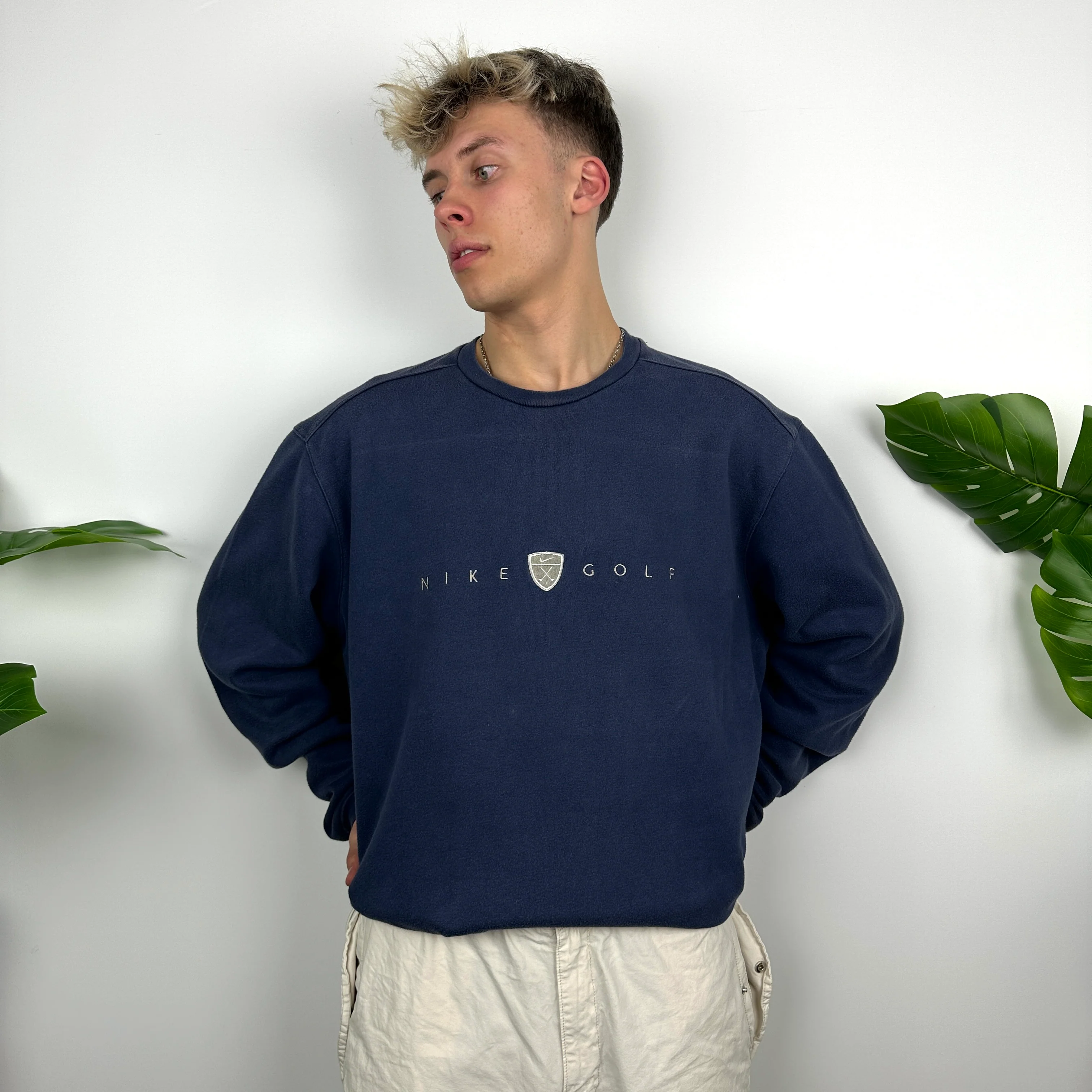 Nike Golf Navy Embroidered Spell Out Sweatshirt (XL) - Image 5