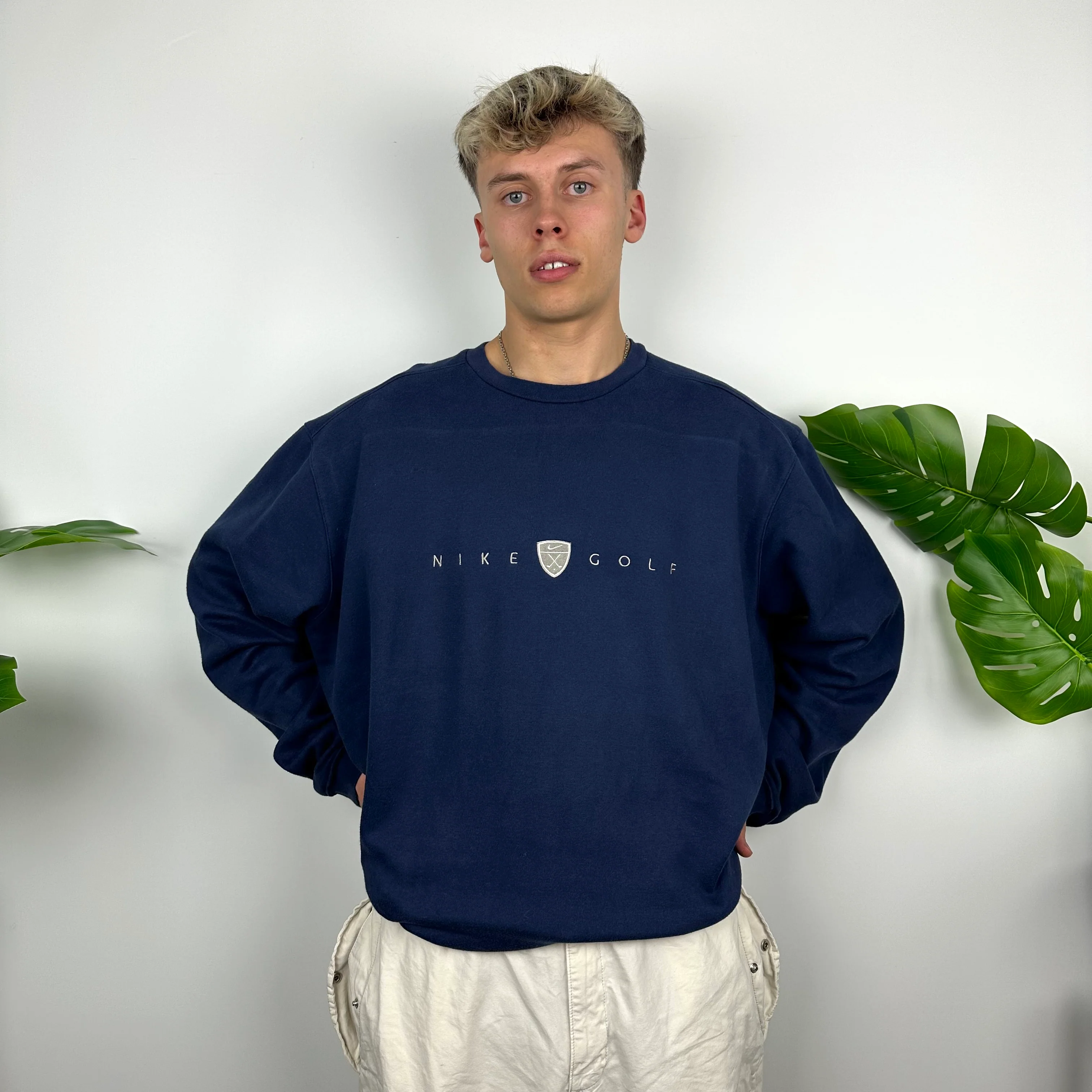Nike Golf Navy Embroidered Spell Out Sweatshirt (XL) - Image 2