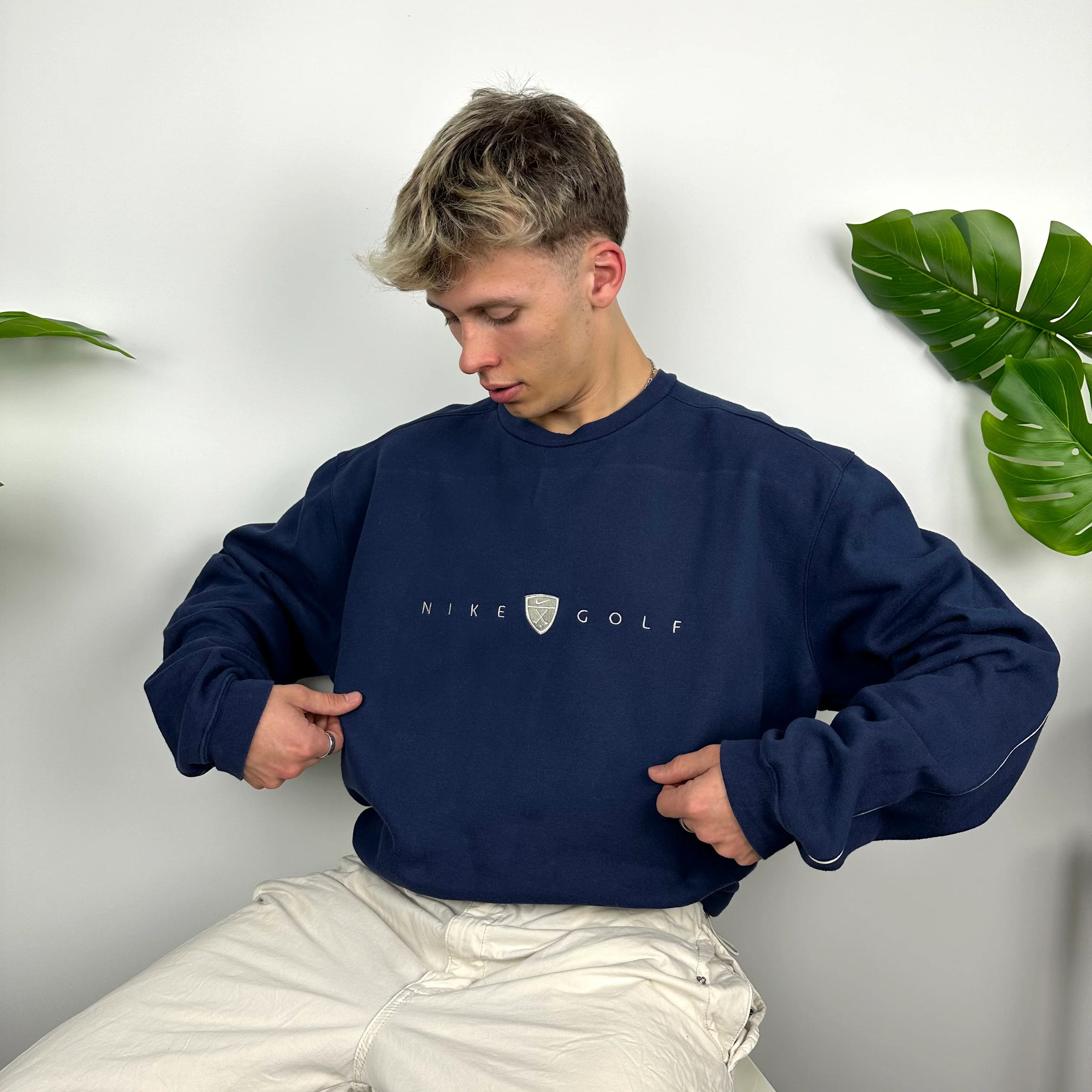 Nike Golf Navy Embroidered Spell Out Sweatshirt (XL) - Image 7