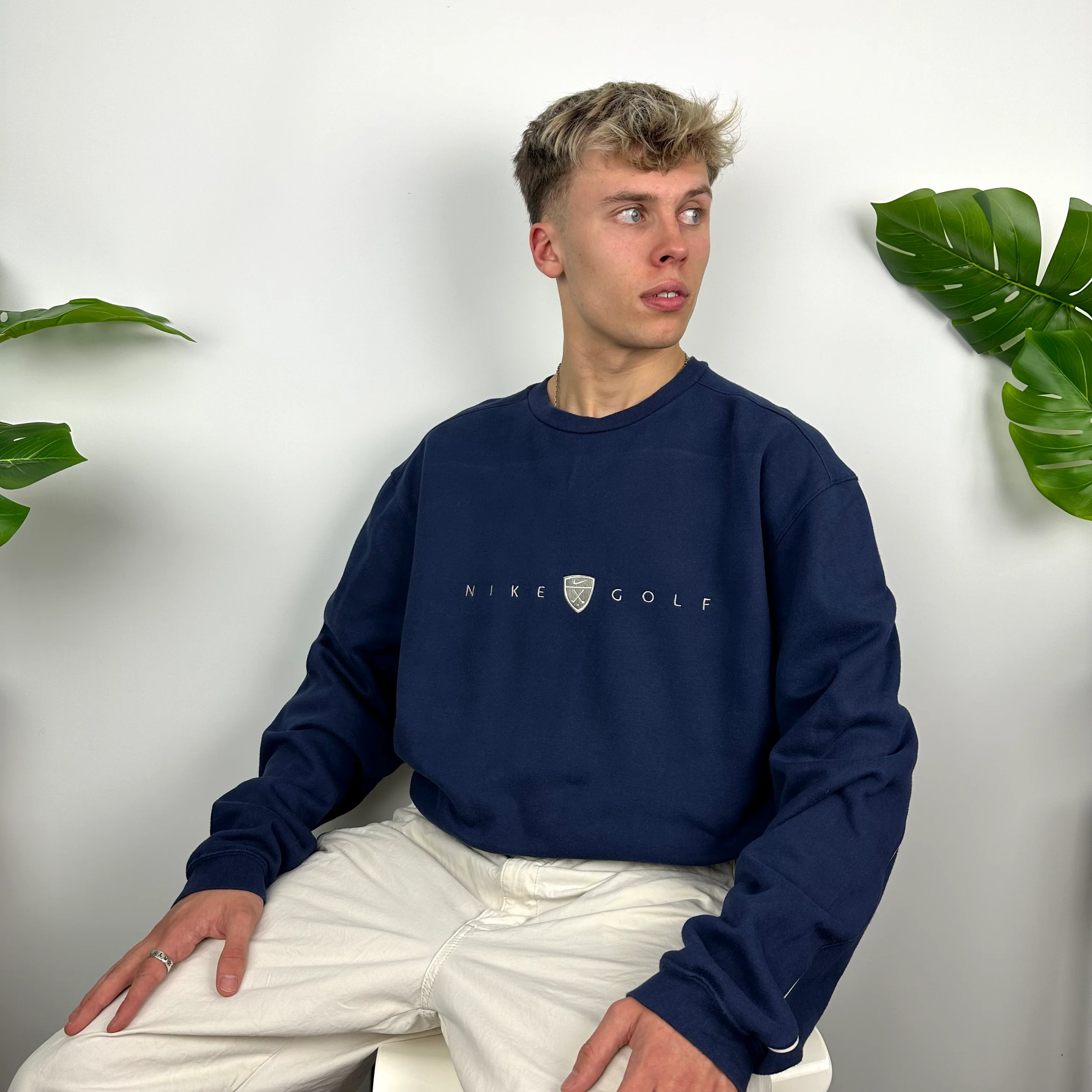 Nike Golf Navy Embroidered Spell Out Sweatshirt (XL) - Image 8