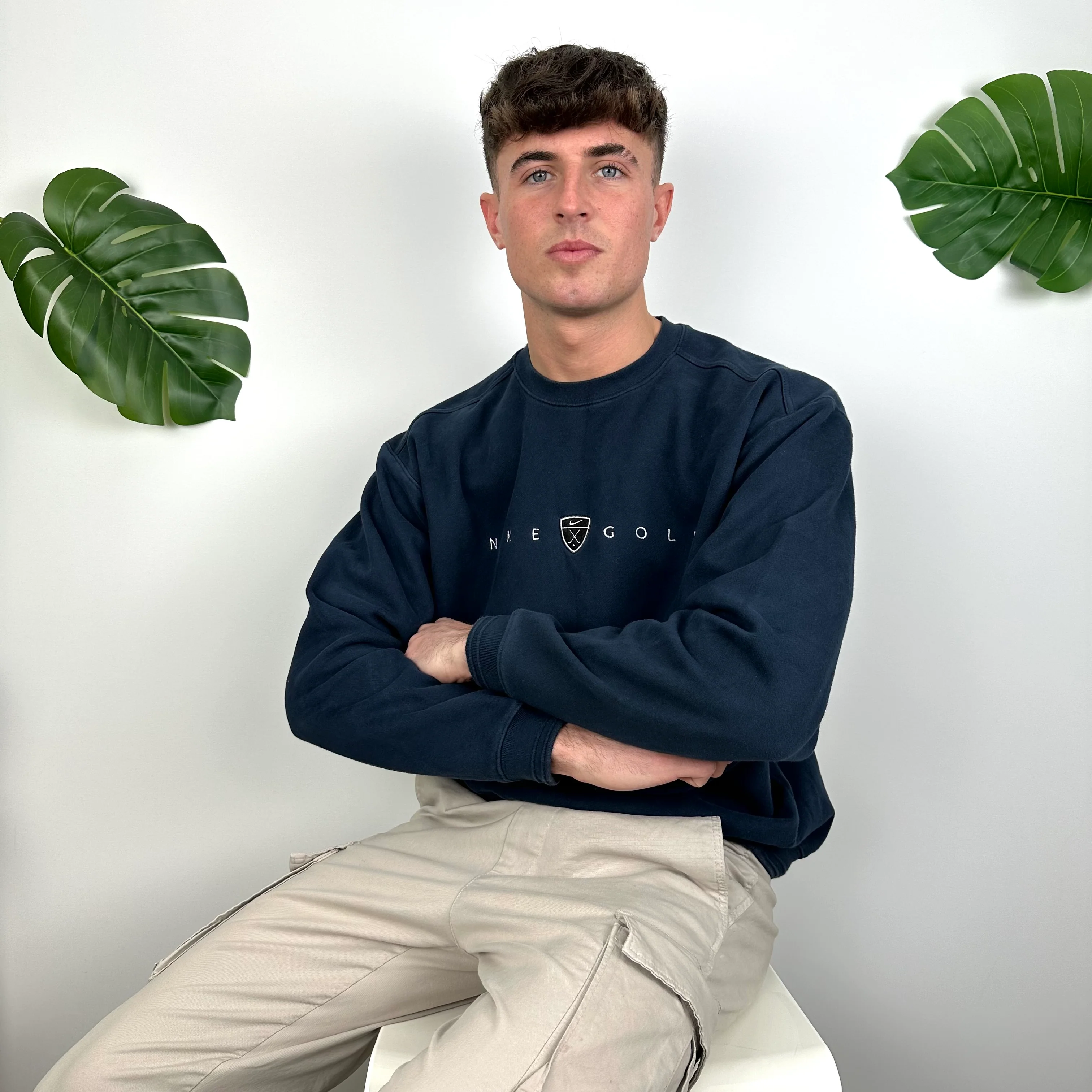 Nike Golf Navy Embroidered Spell Out Sweatshirt (L) - Image 2