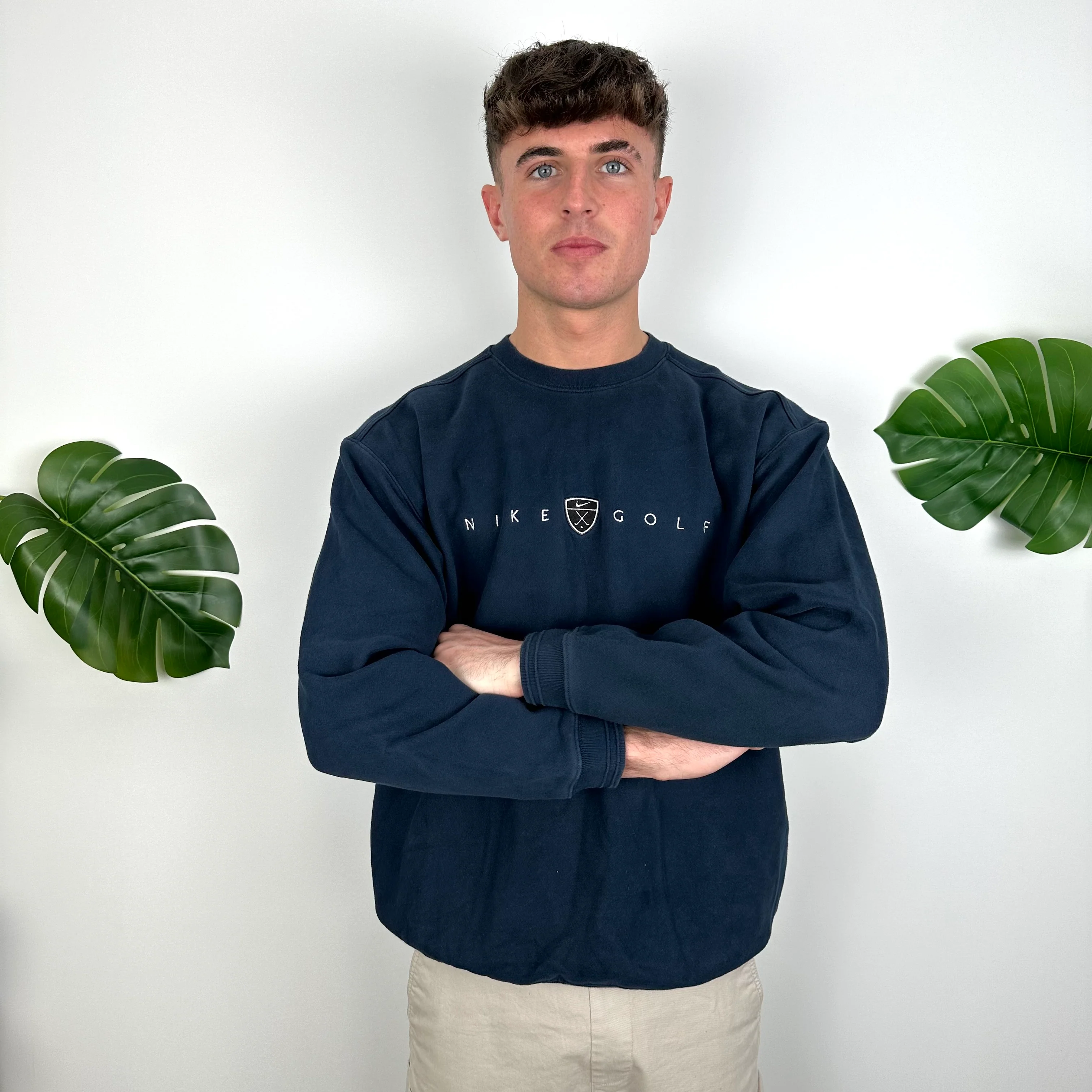 Nike Golf Navy Embroidered Spell Out Sweatshirt (L) - Image 6