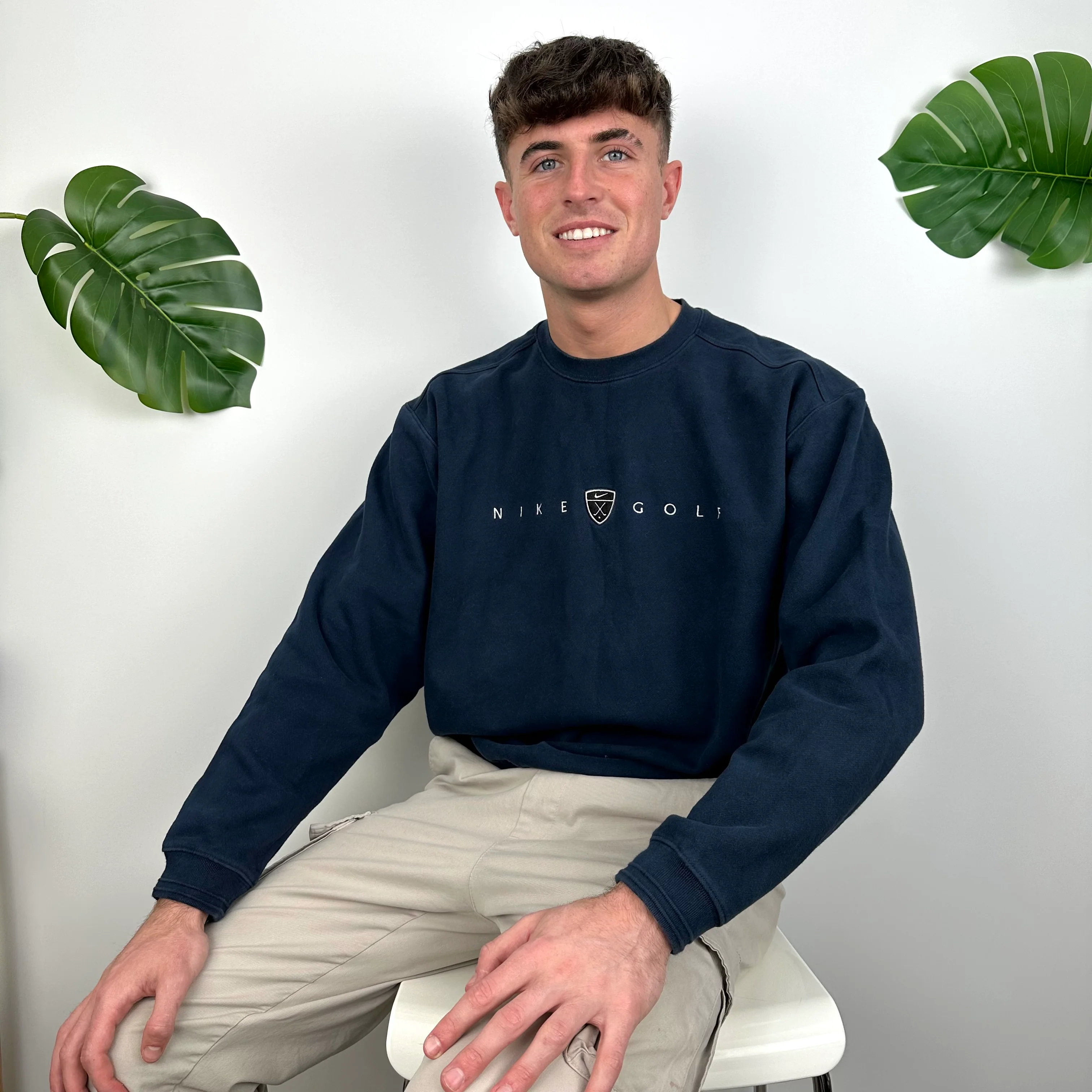 Nike Golf Navy Embroidered Spell Out Sweatshirt (L) - Image 8