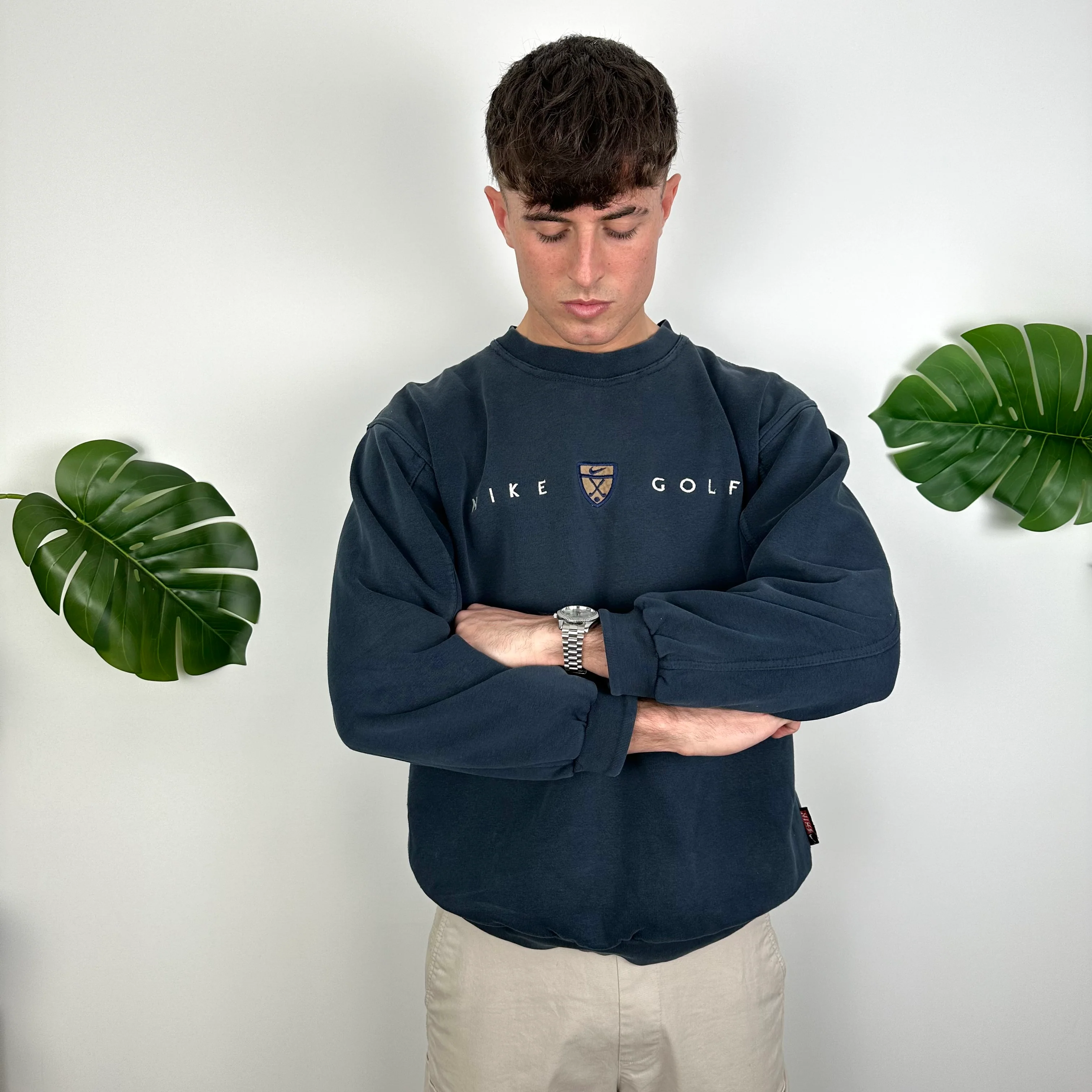 Nike Golf Navy Embroidered Spell Out Sweatshirt (L) - Image 6