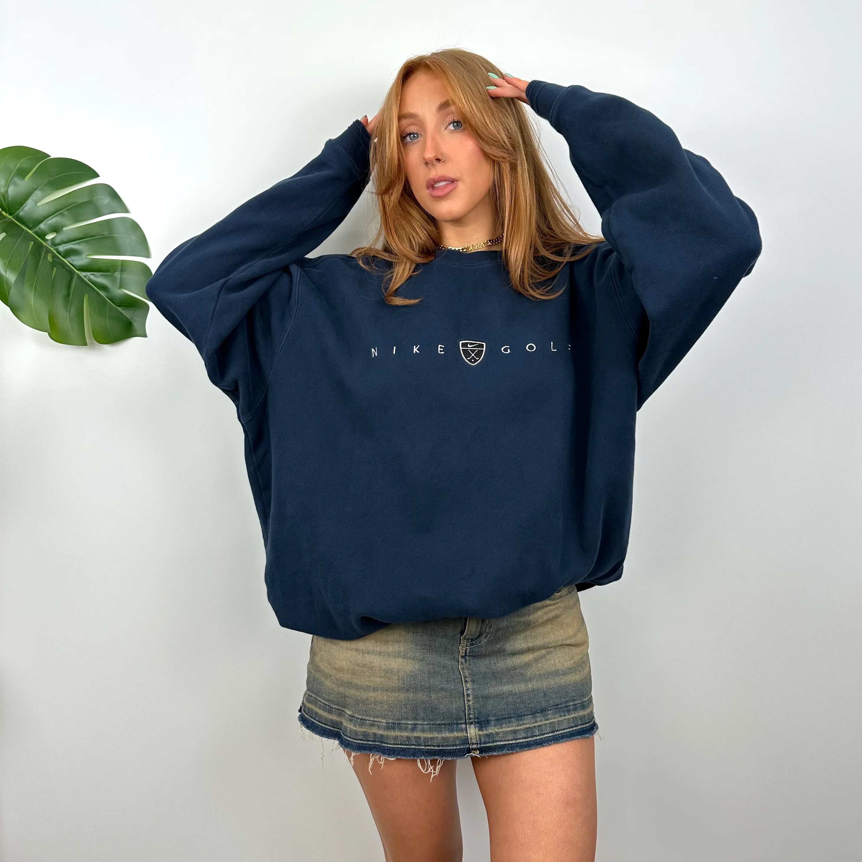 Nike Golf Navy Embroidered Spell Out Sweatshirt (L)