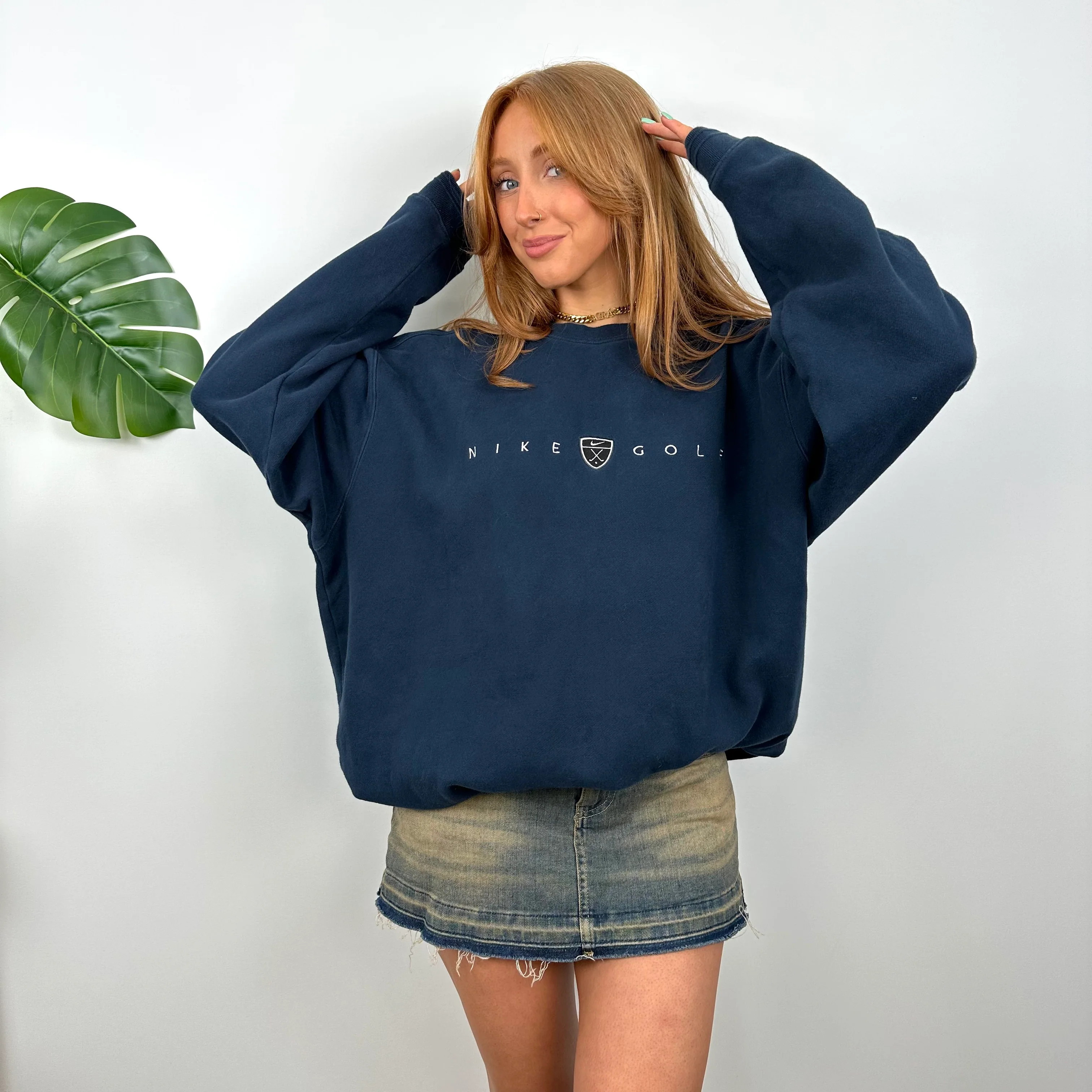Nike Golf Navy Embroidered Spell Out Sweatshirt (L) - Image 3
