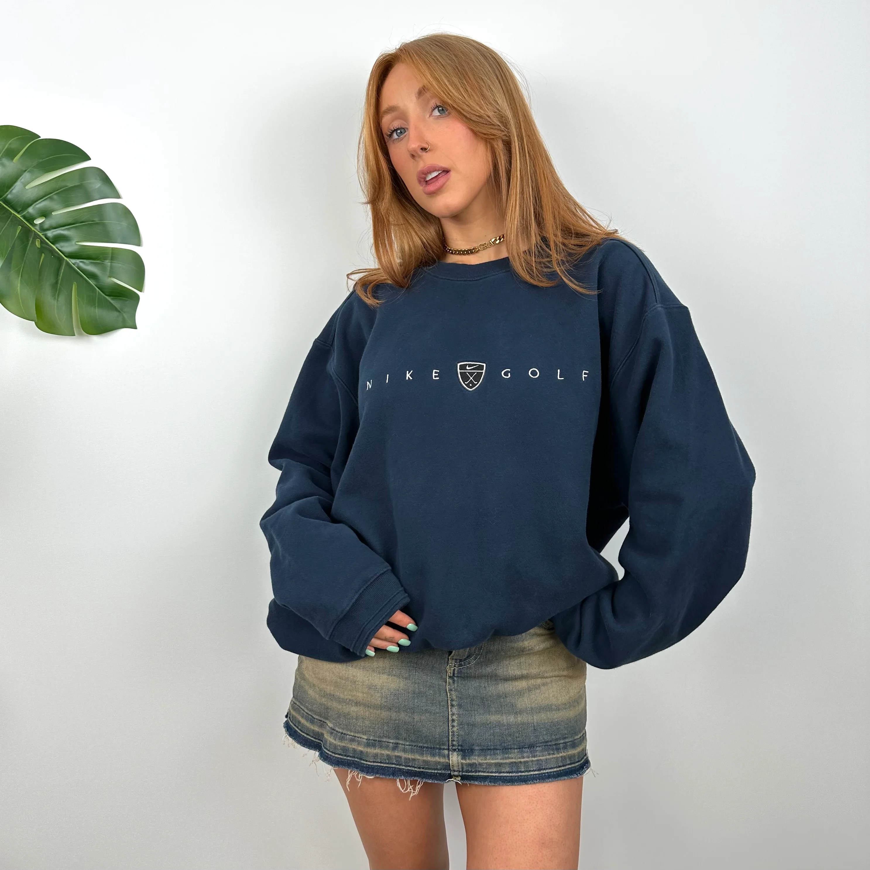 Nike Golf Navy Embroidered Spell Out Sweatshirt (L) - Image 4