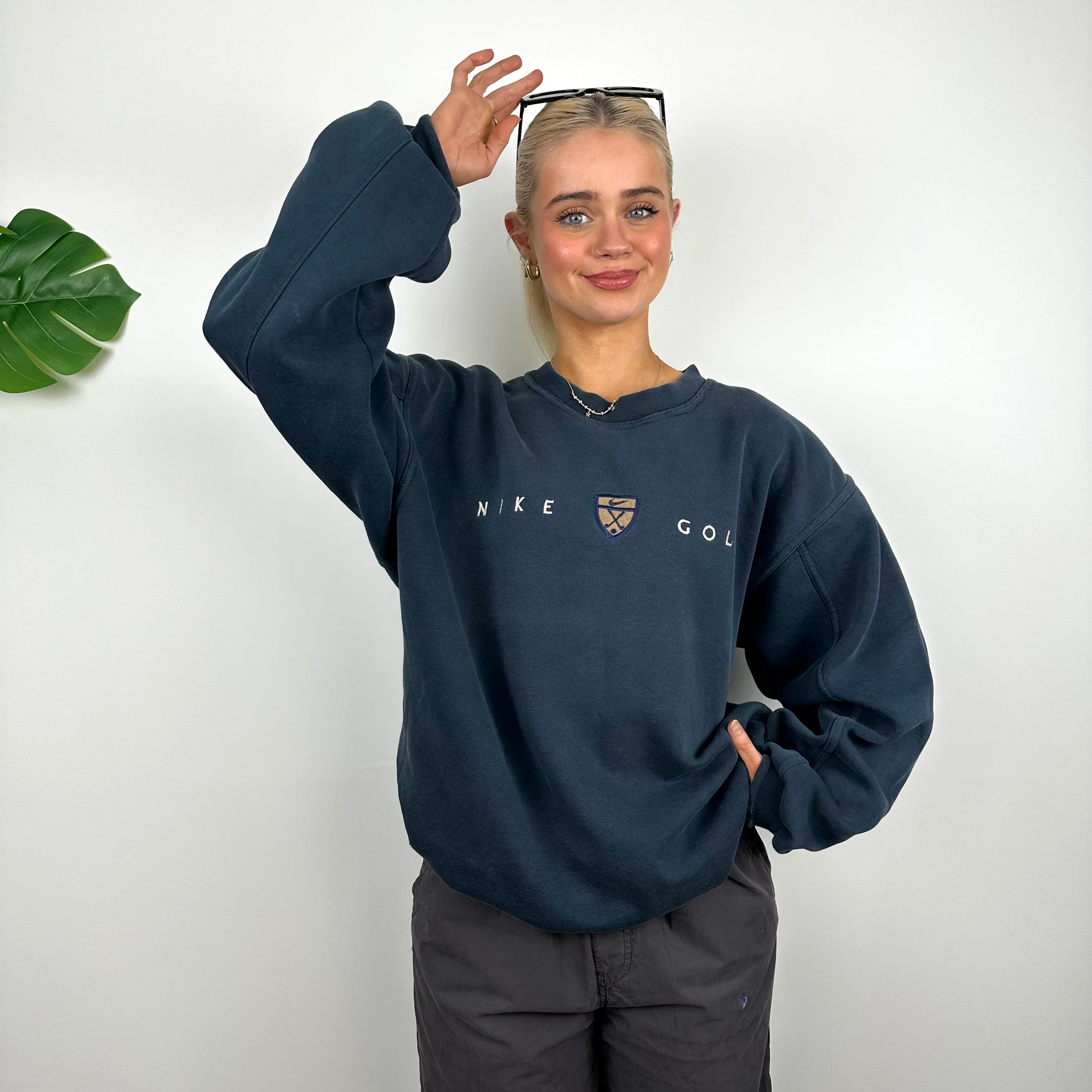Nike Golf Navy Embroidered Spell Out Sweatshirt (L) - Image 5