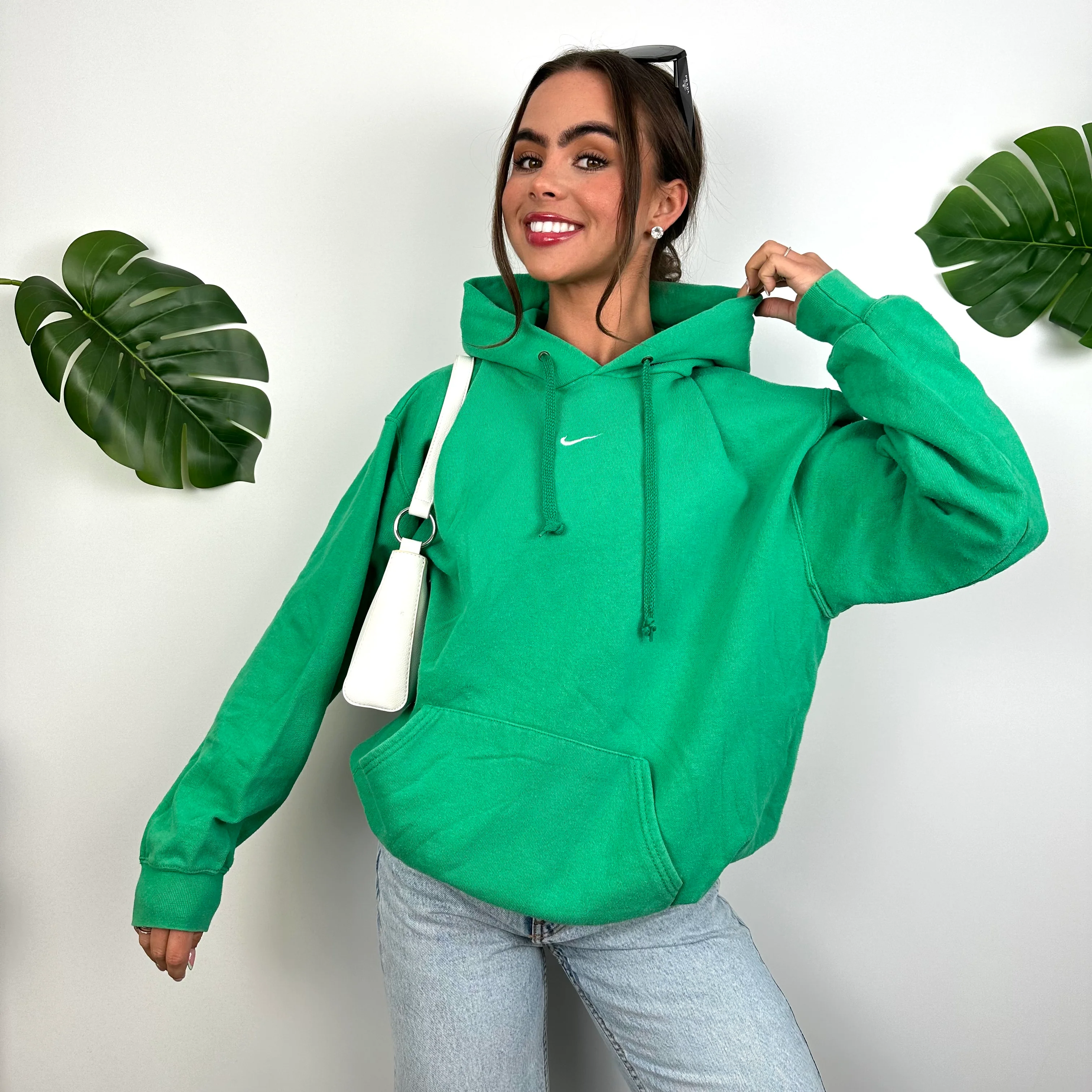 Nike Green Embroidered Centre Swoosh Hoodie (M) - Image 4