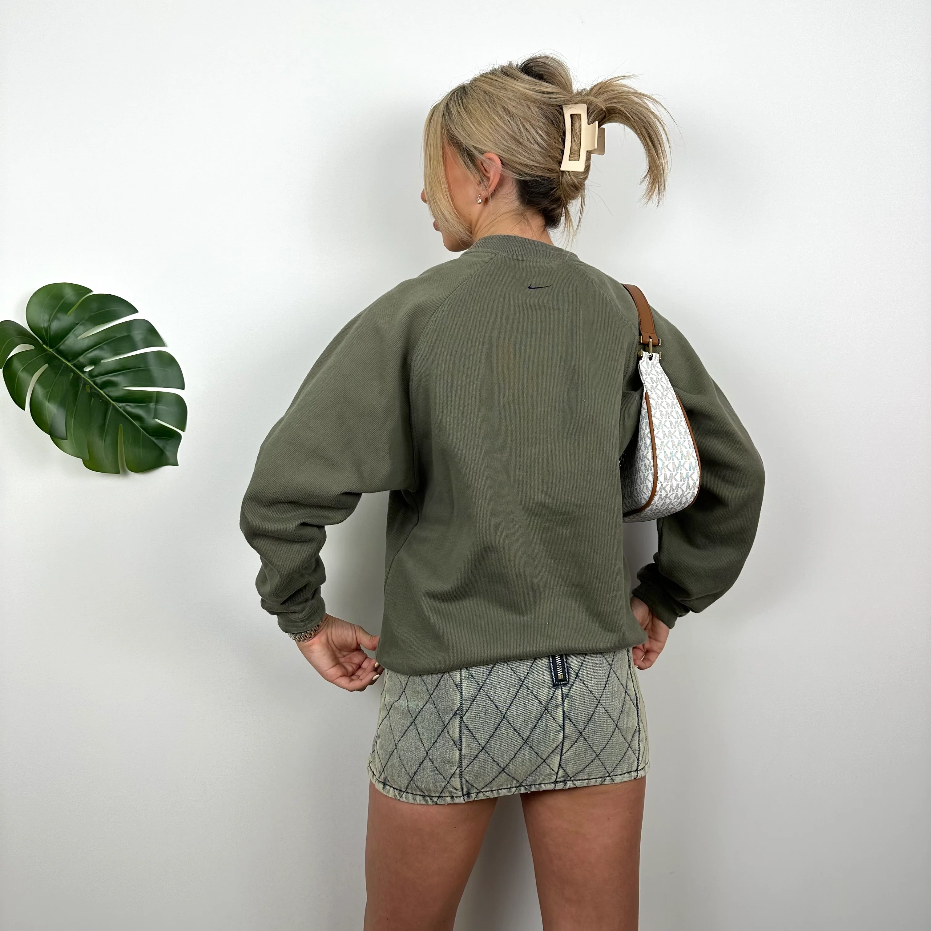 Nike Green Embroidered Spell Out Sweatshirt (S) - Image 4