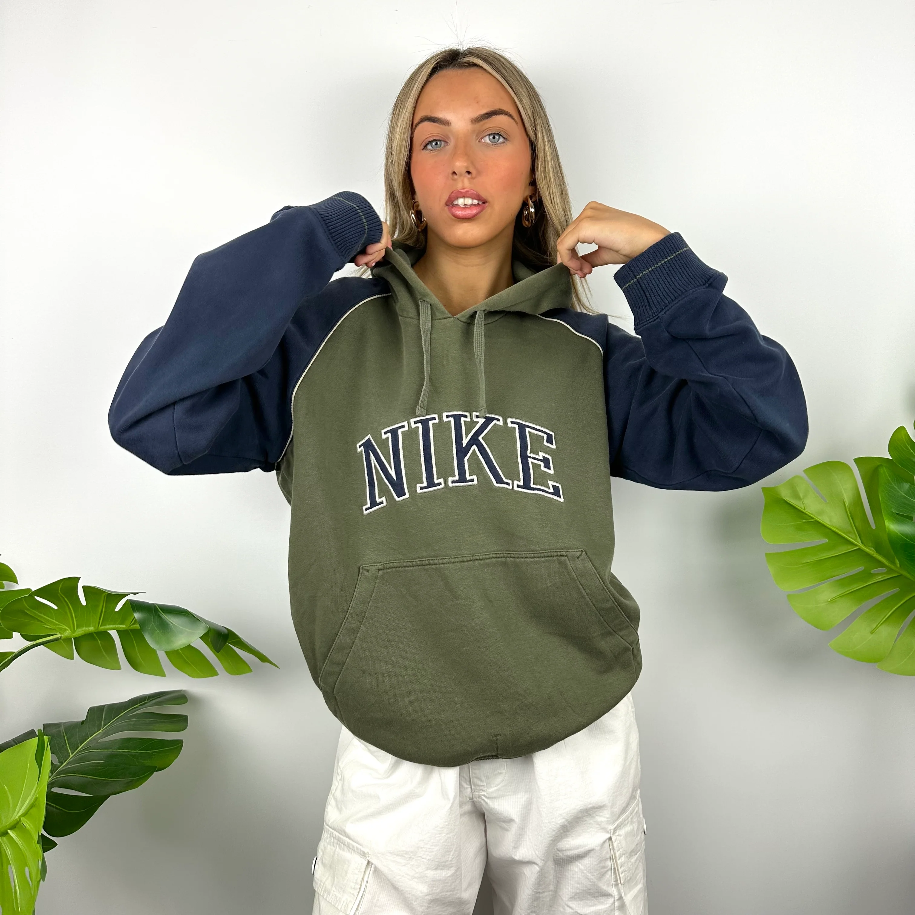 Nike Green Embroidered Spell Out Hoodie (M)