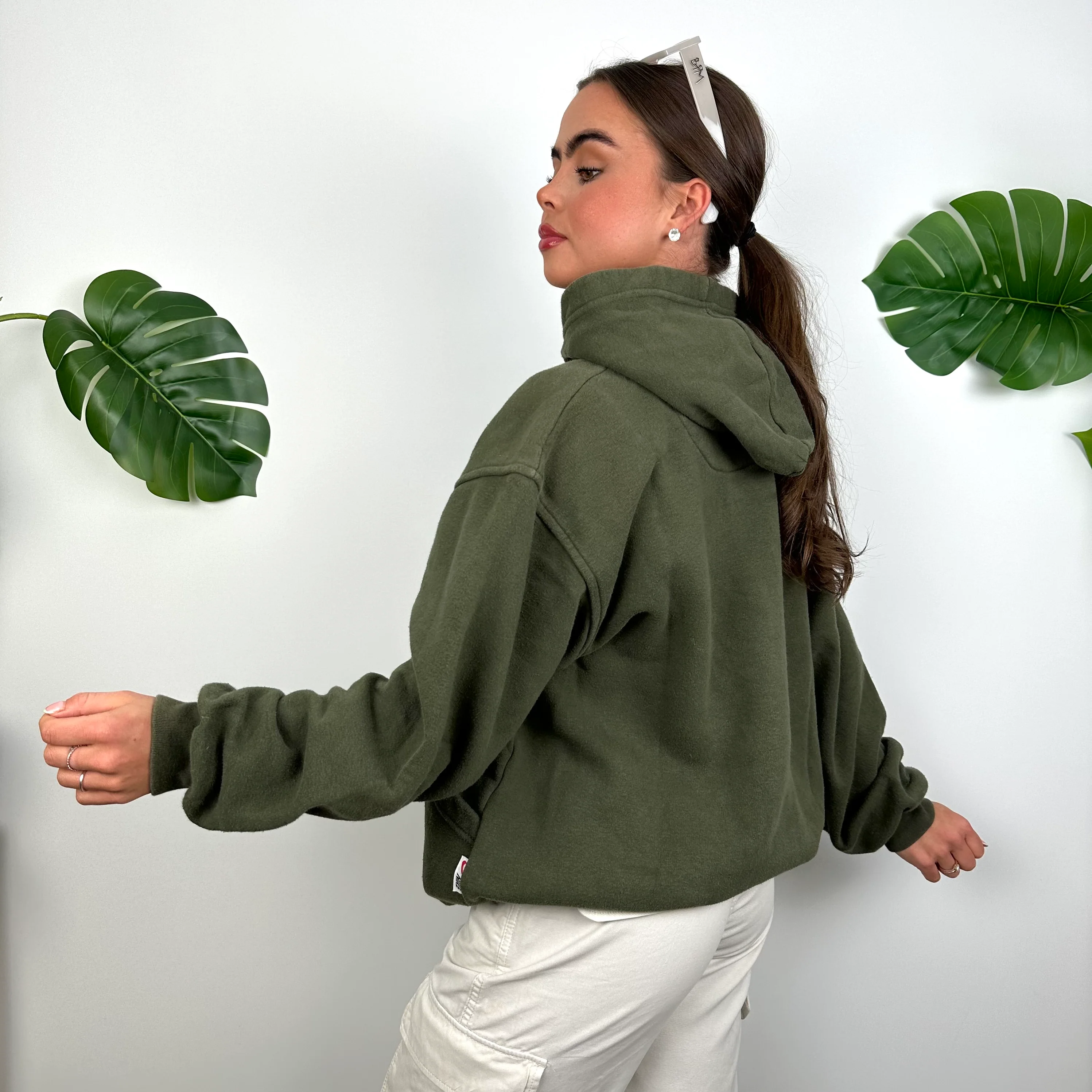 Nike Green Embroidered Spell Out Hoodie (M) - Image 5