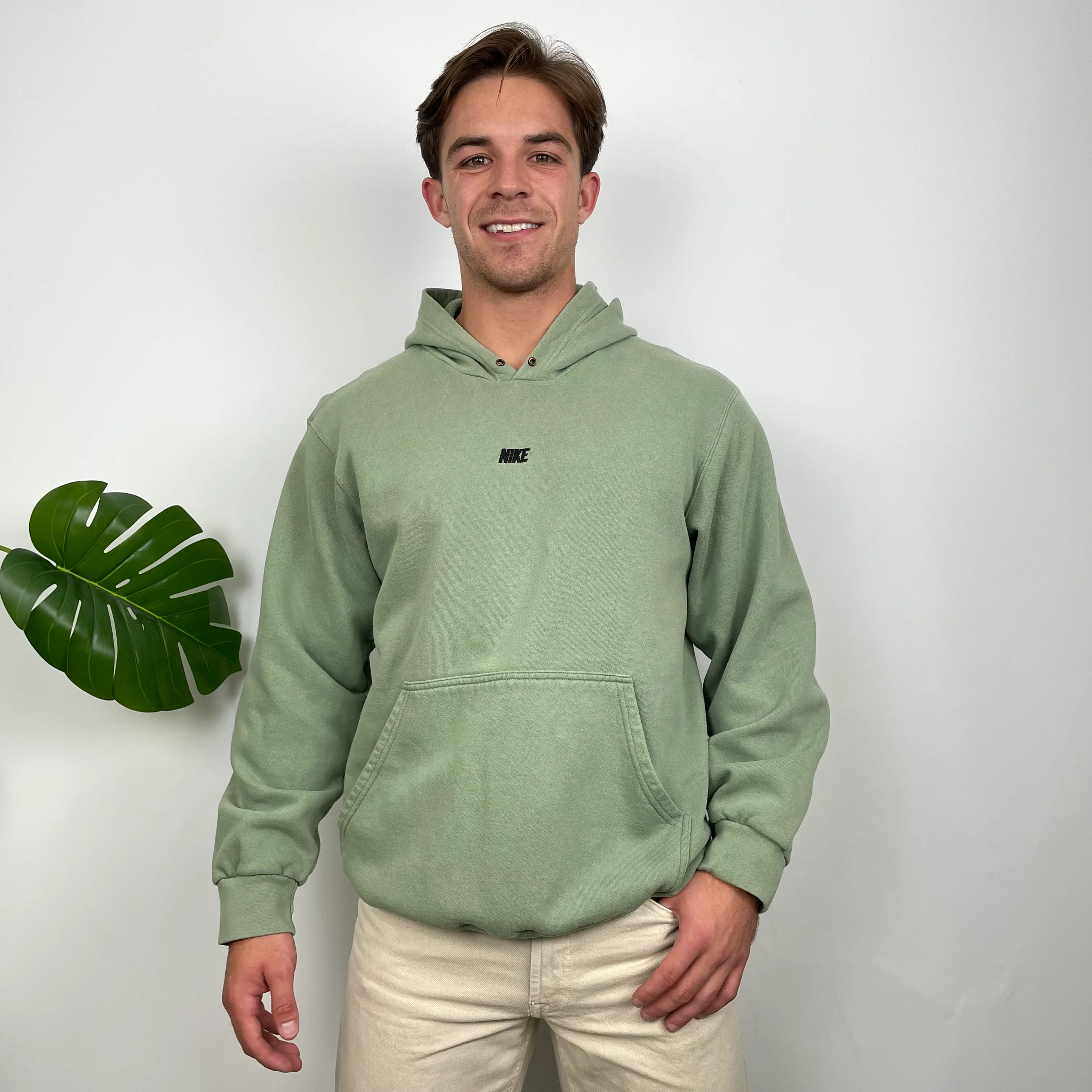Nike Green Embroidered Spell Out Hoodie (M)