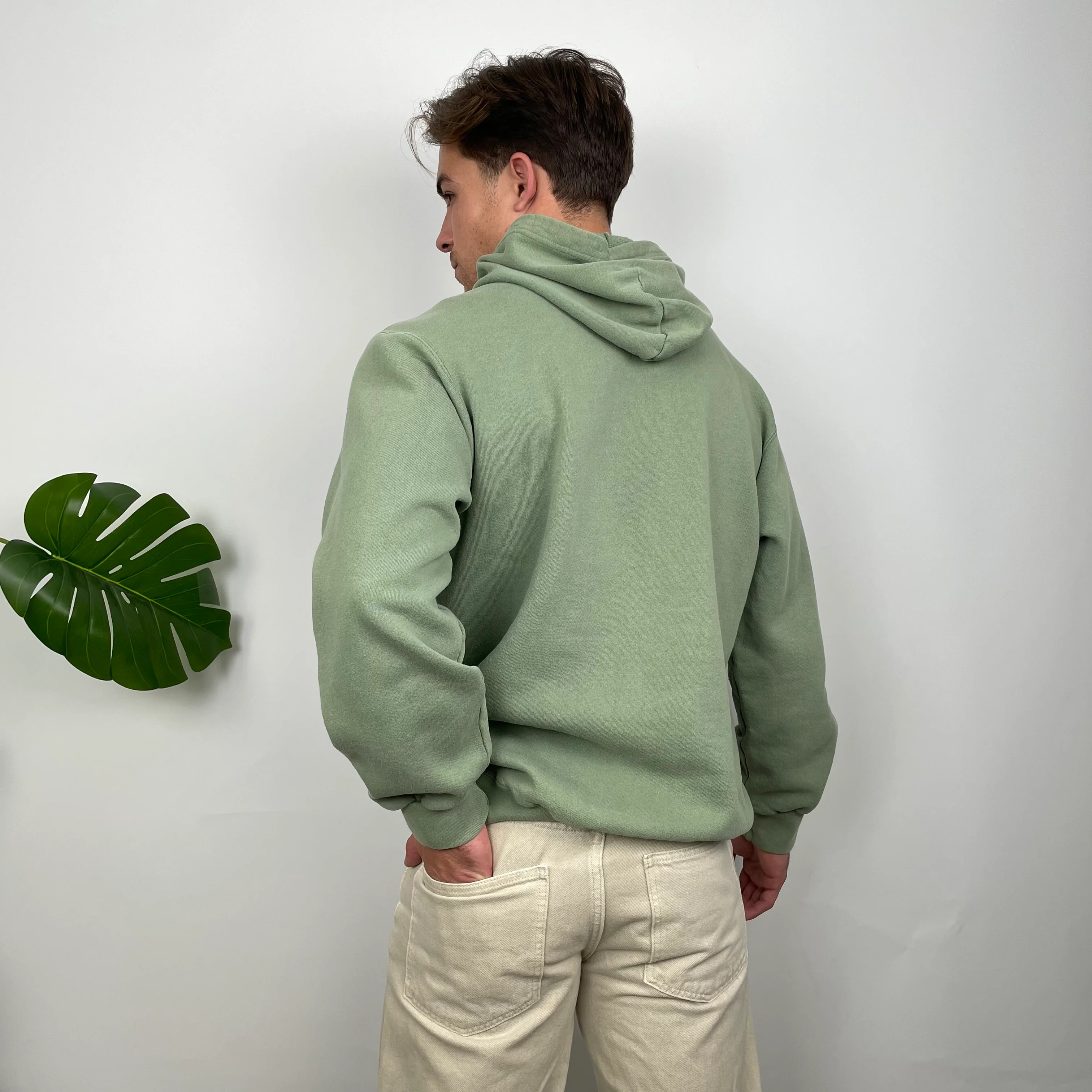 Nike Green Embroidered Spell Out Hoodie (M) - Image 3