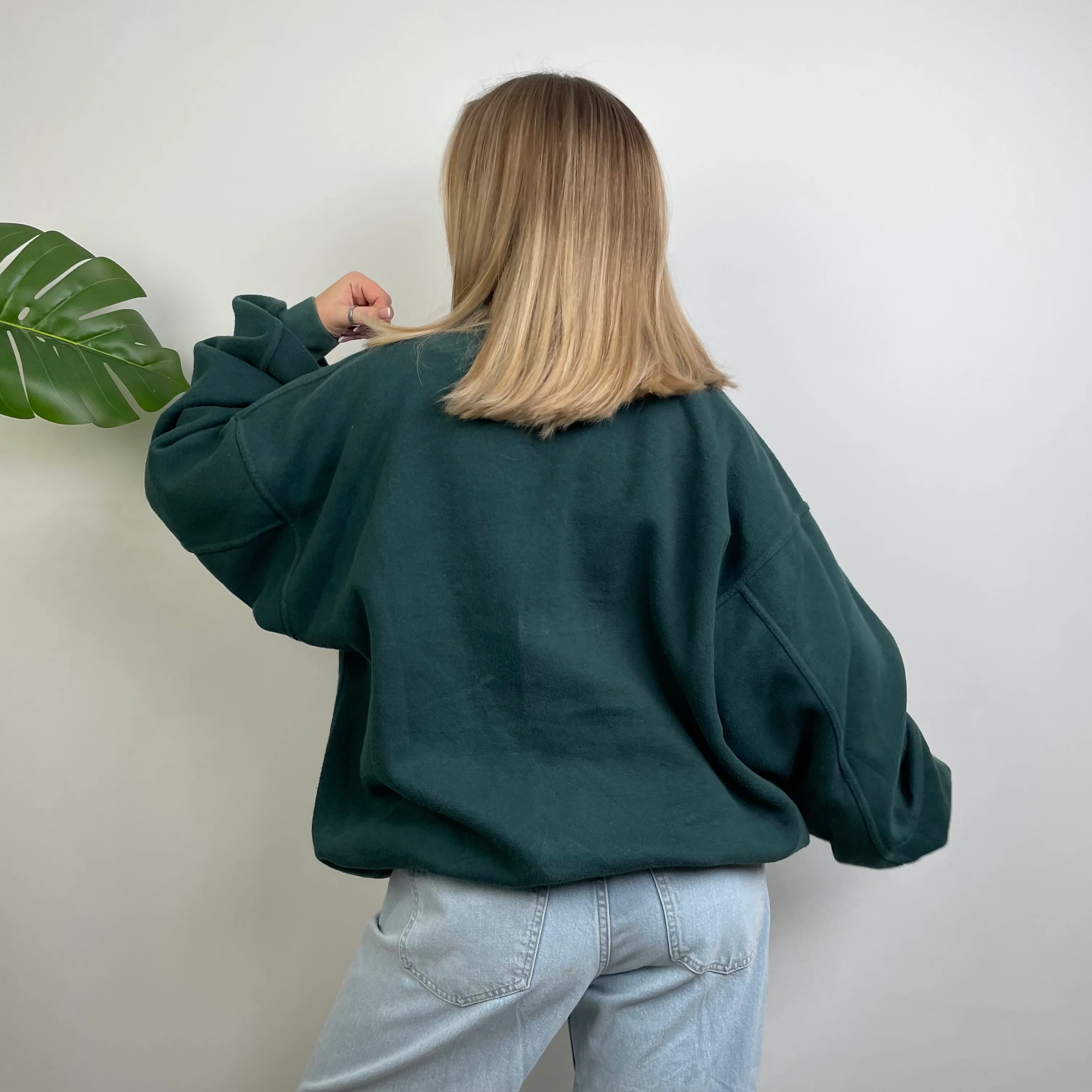 Nike Green Embroidered Spell Out Sweatshirt (L) - Image 6