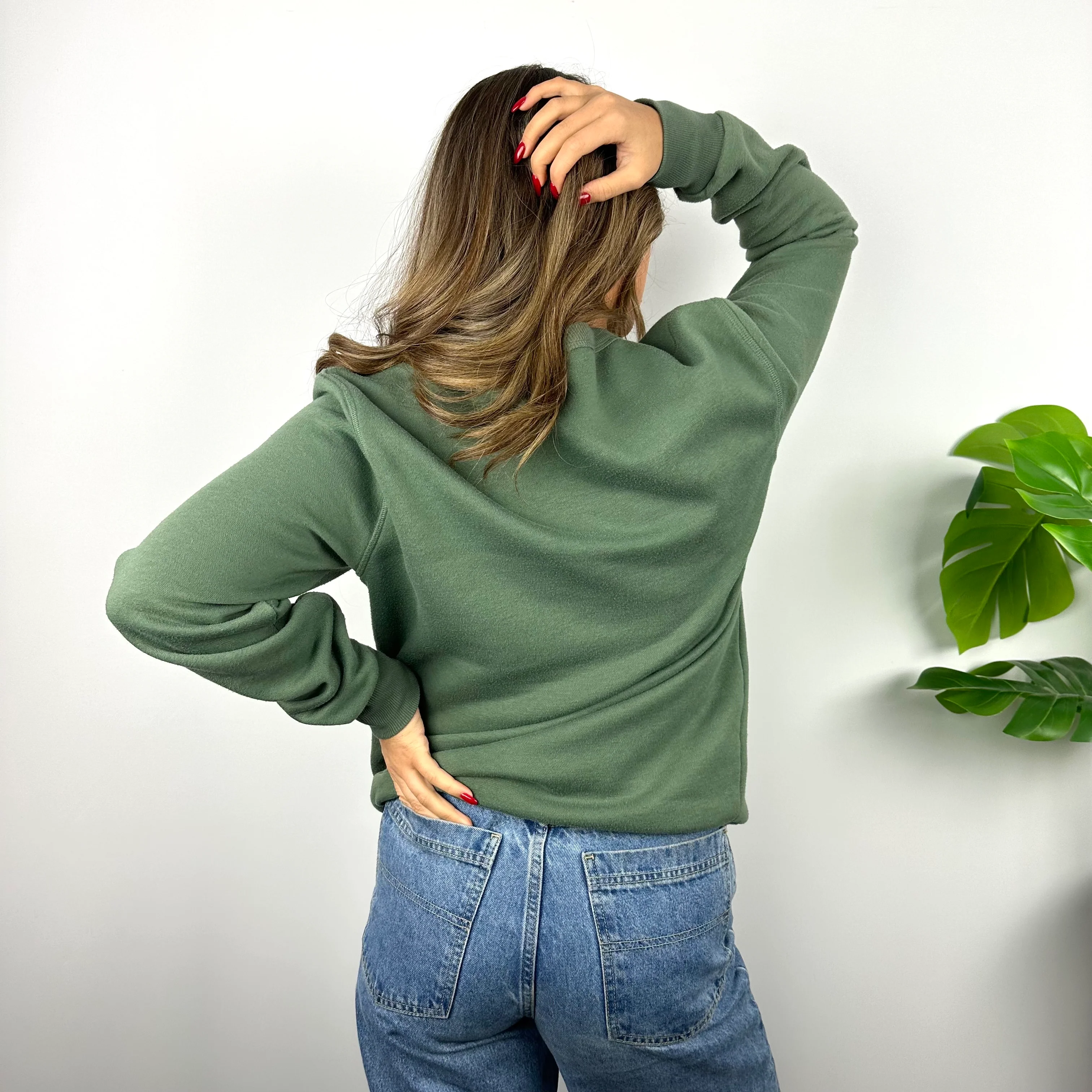 Nike Green Embroidered Spell Out Sweatshirt (M) - Image 6