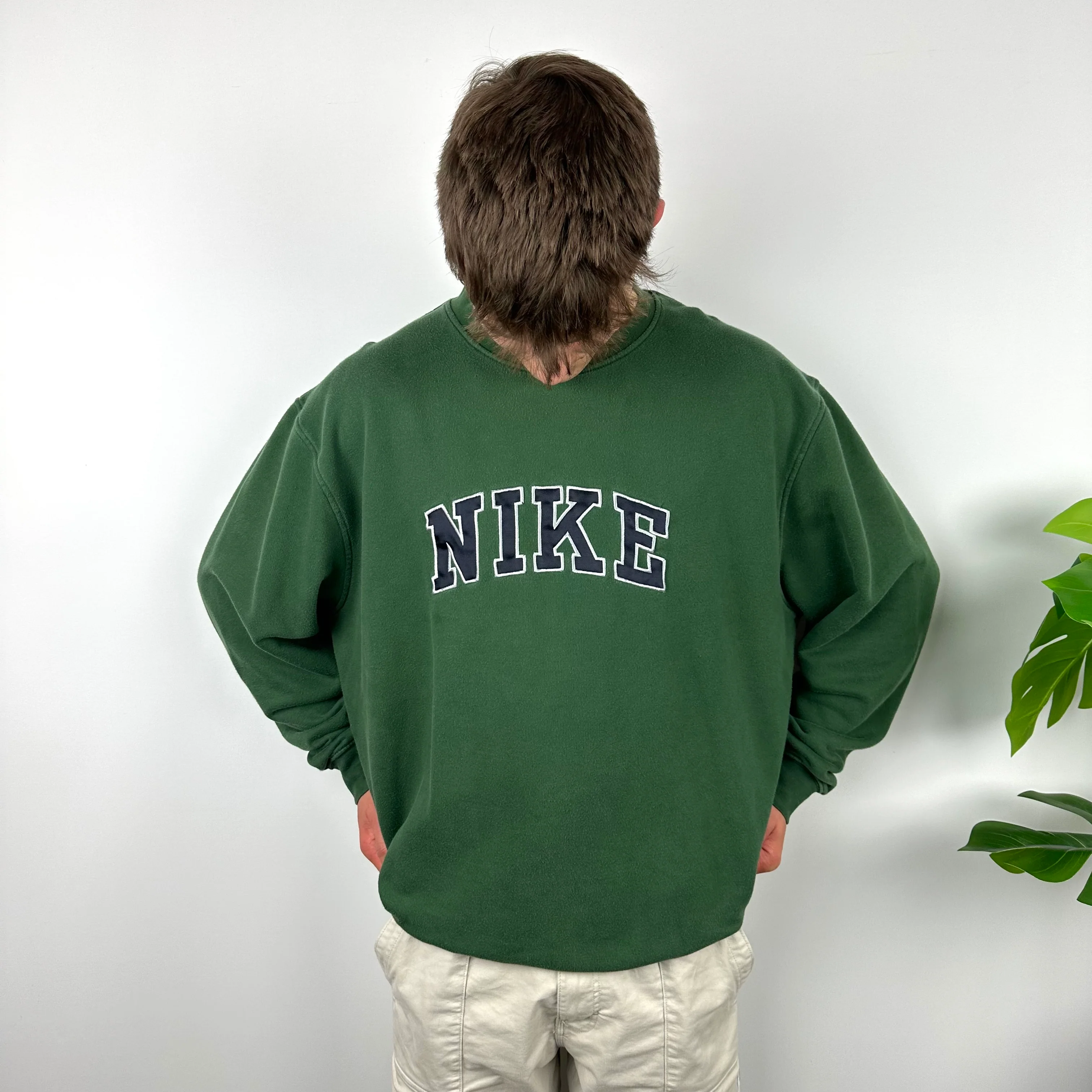 Nike Green Embroidered Spell Out Sweatshirt (XL) - Image 8
