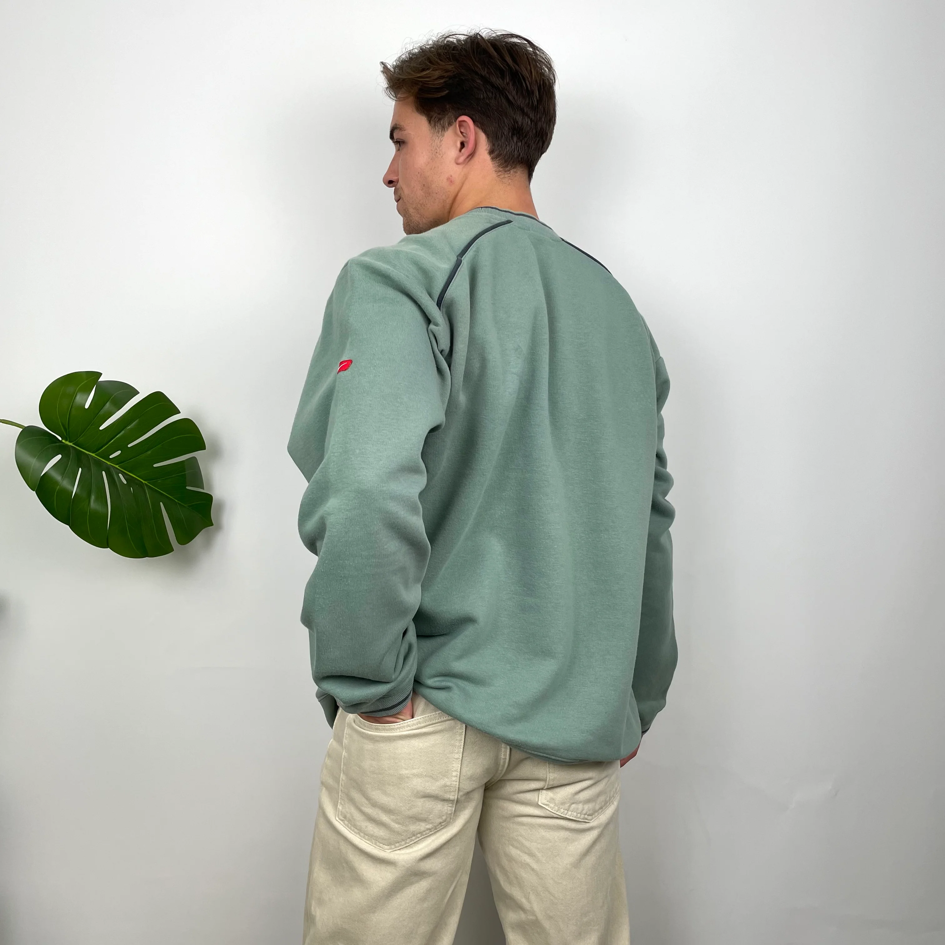Nike Green Embroidered Spell Out Sweatshirt (XL) - Image 4
