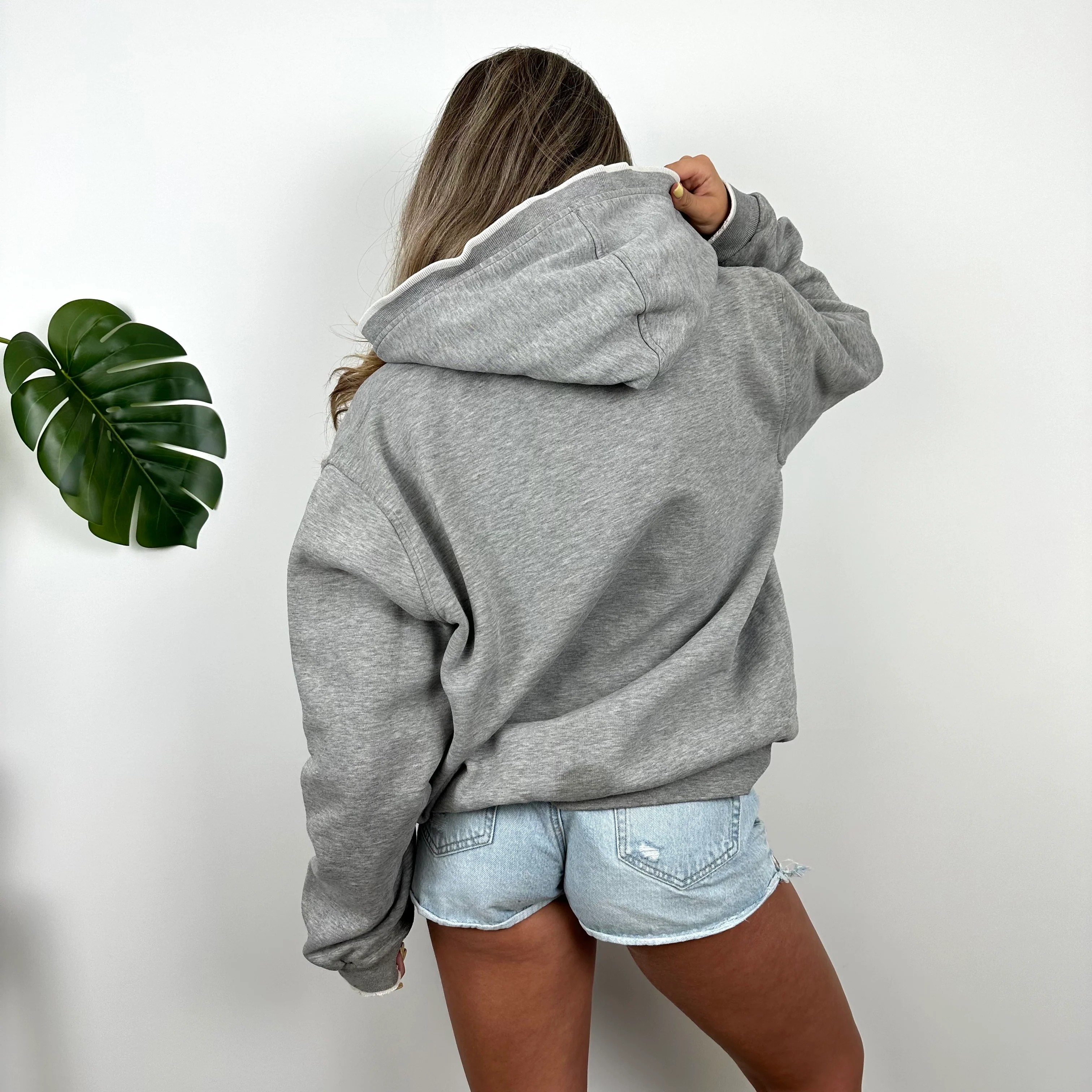 Nike Grey Embroidered Centre Swoosh Hoodie (L) - Image 6