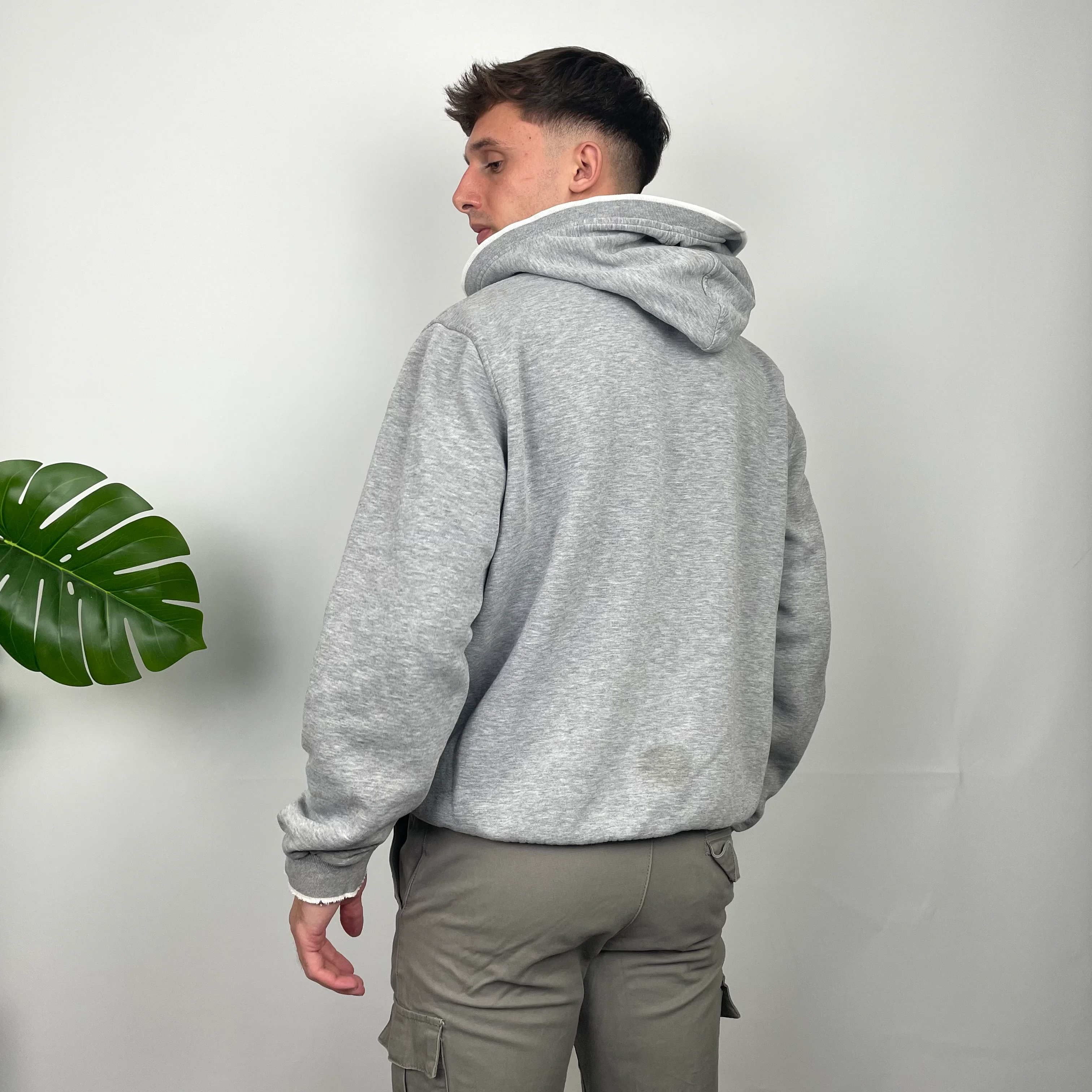 Nike Grey Embroidered Centre Swoosh Hoodie (L) - Image 5