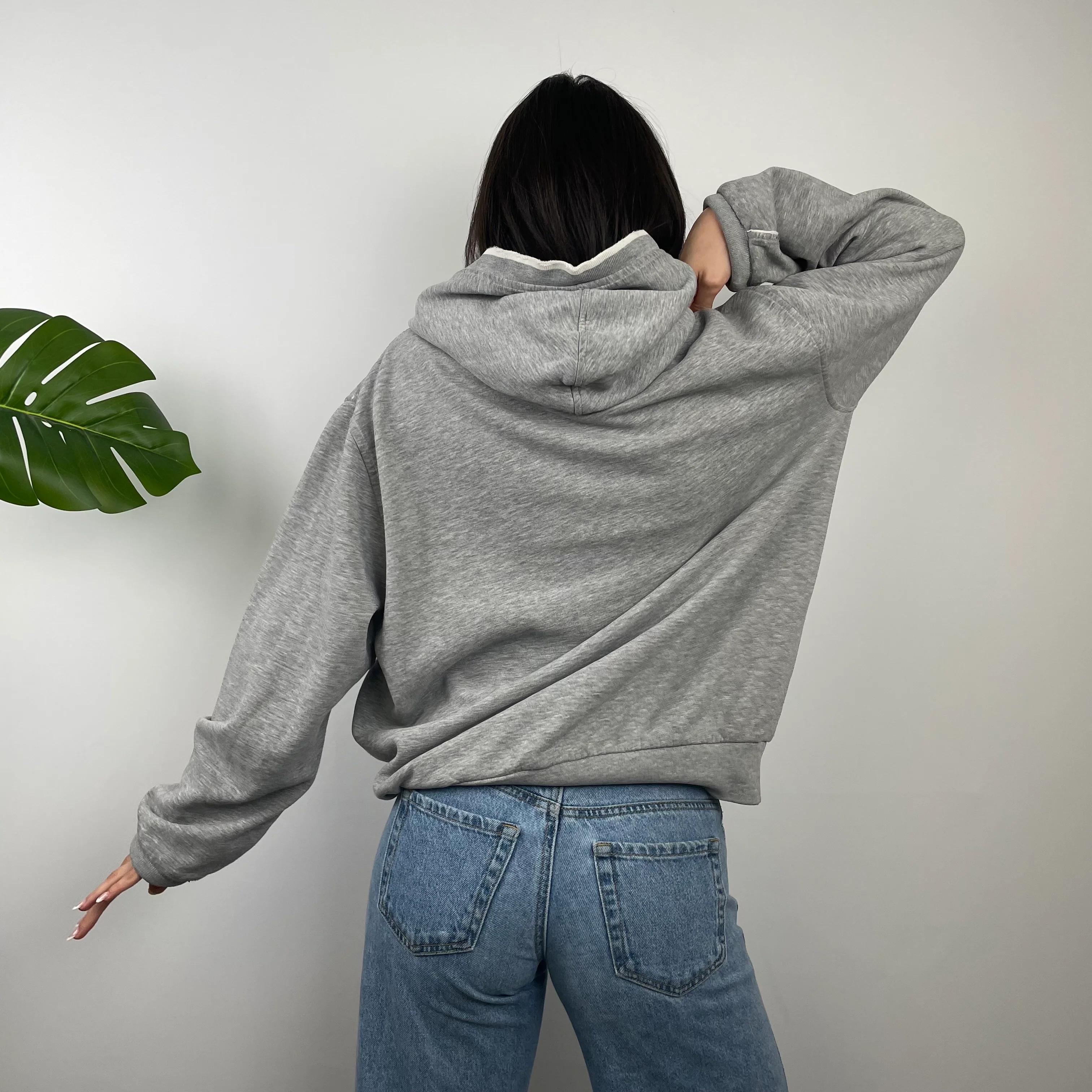 Nike Grey Embroidered Centre Swoosh Hoodie (S) - Image 8