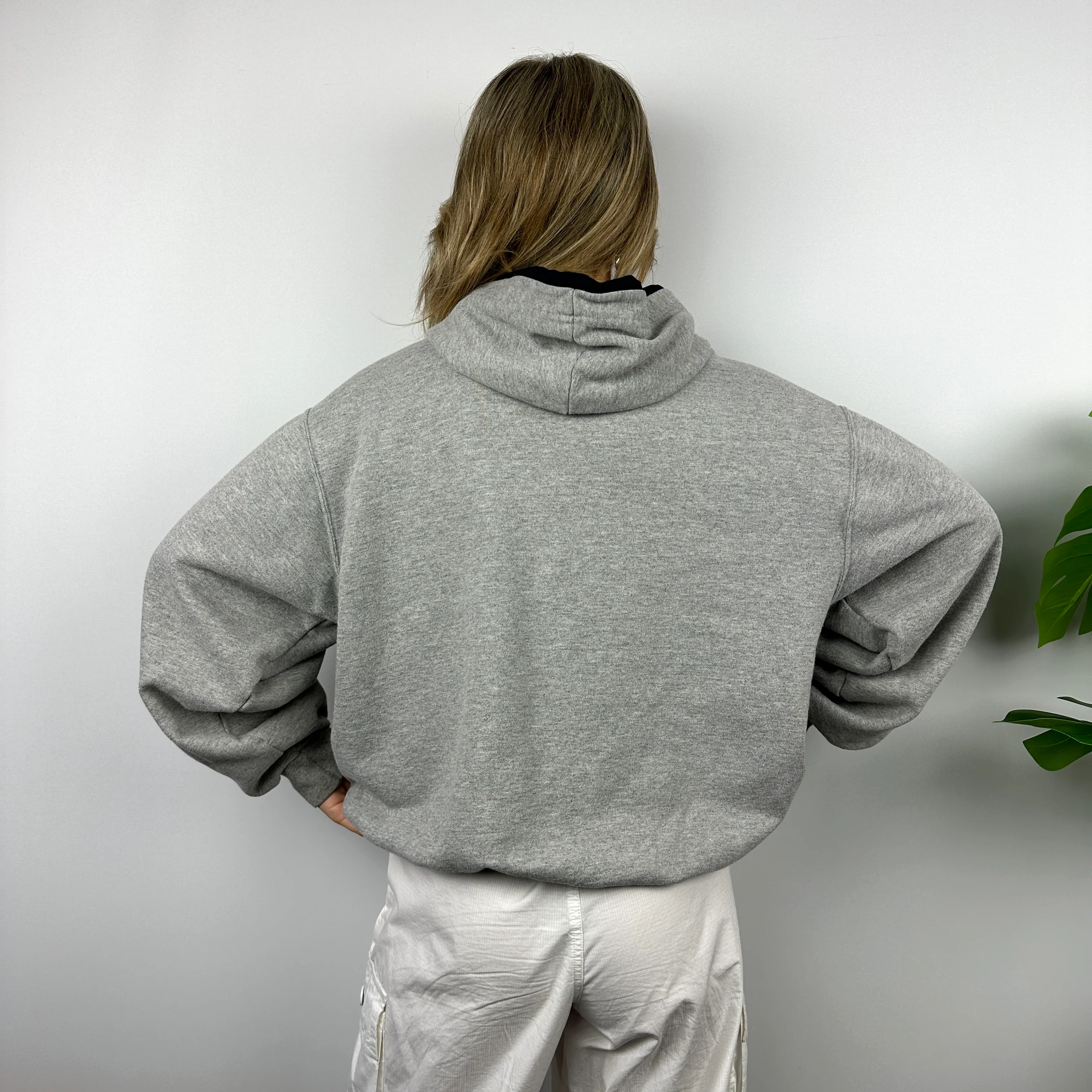 Nike Grey Embroidered Spell Out Hoodie (M) - Image 7