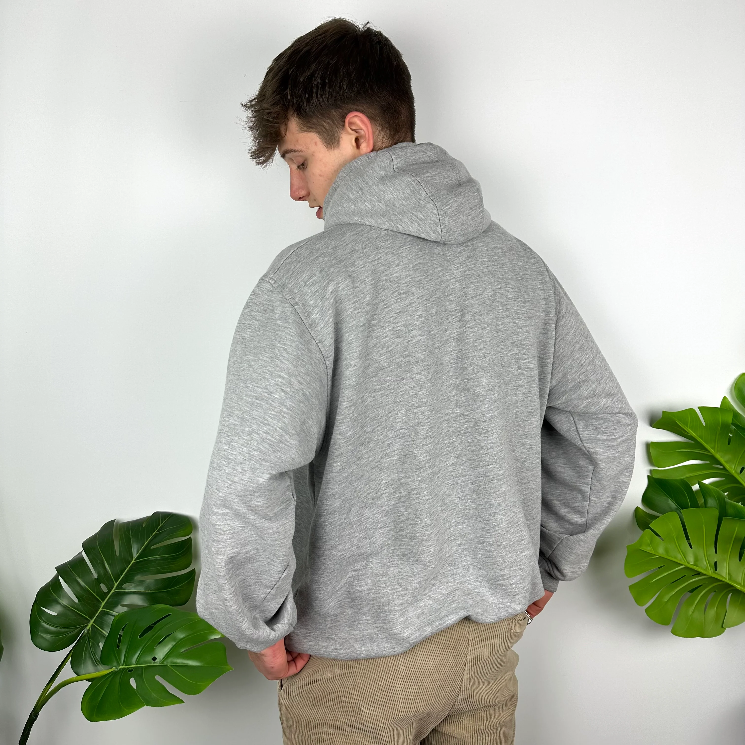 Nike Grey Embroidered Spell Out Hoodie (L) - Image 4