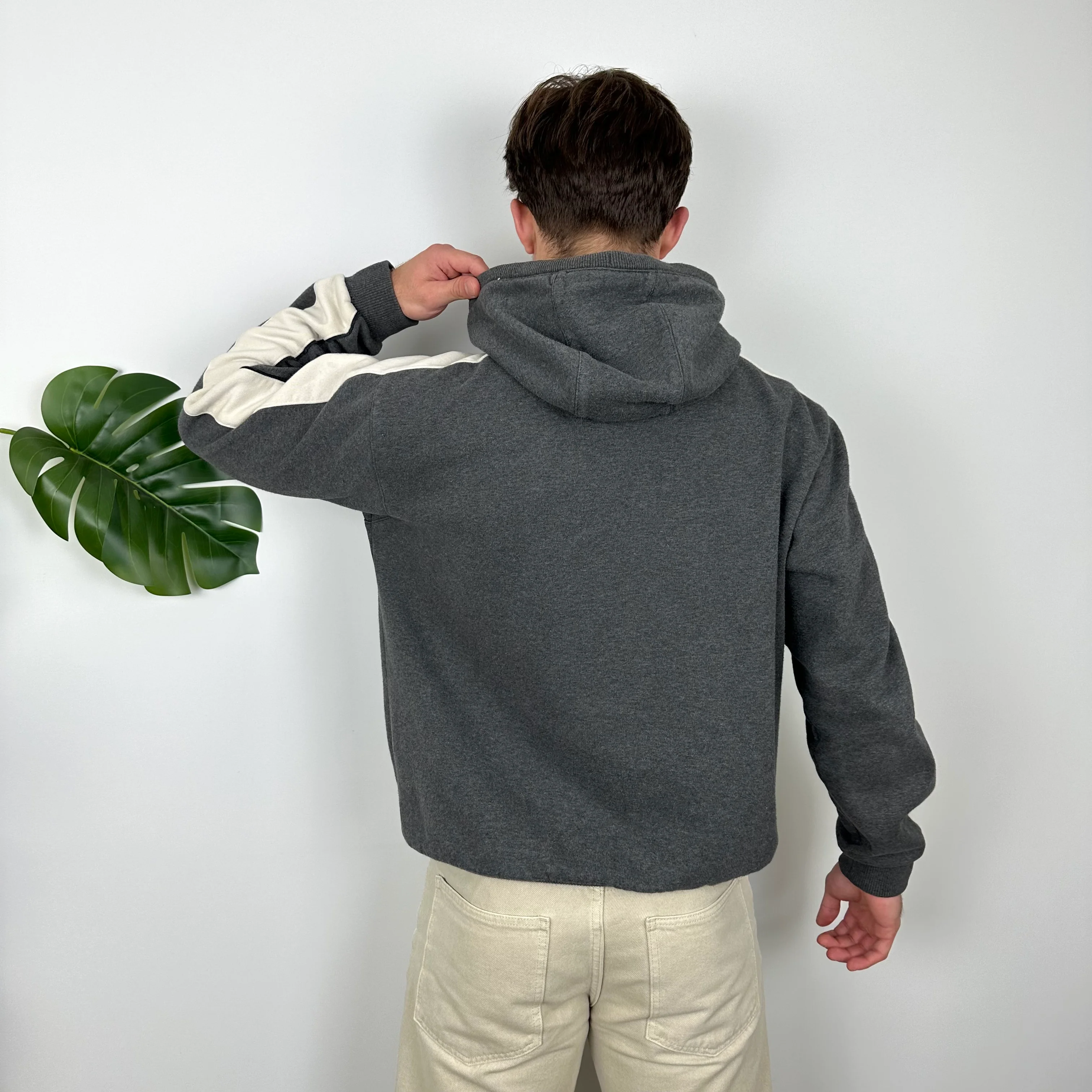 Nike Grey Embroidered Spell Out Hoodie (M) - Image 5